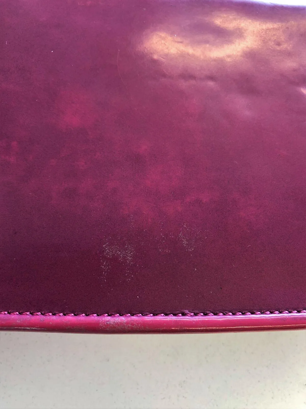 Loewe Turn Lock Wallet Dark Fuchsia Patent Leather