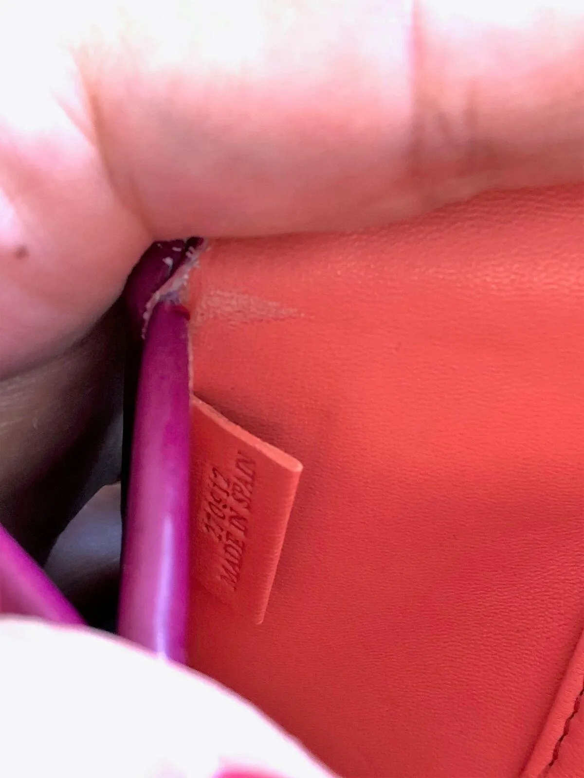 Loewe Turn Lock Wallet Dark Fuchsia Patent Leather