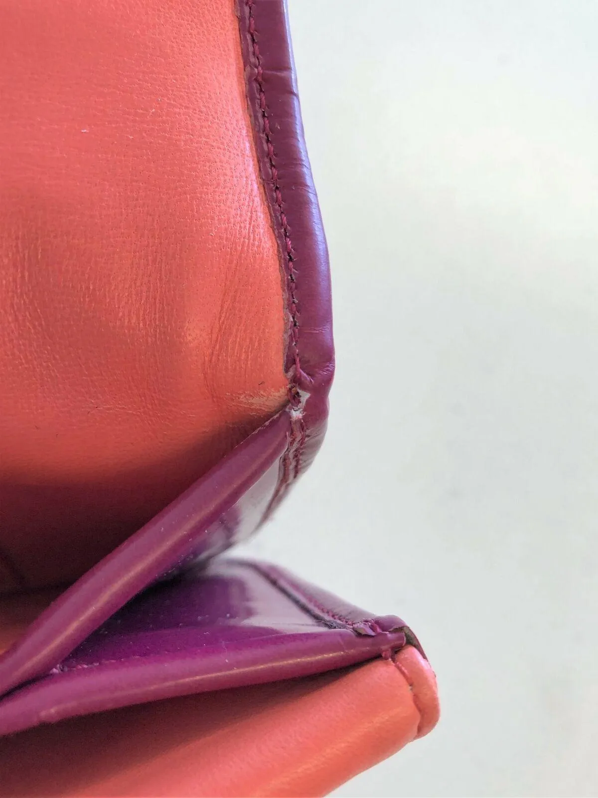 Loewe Turn Lock Wallet Dark Fuchsia Patent Leather