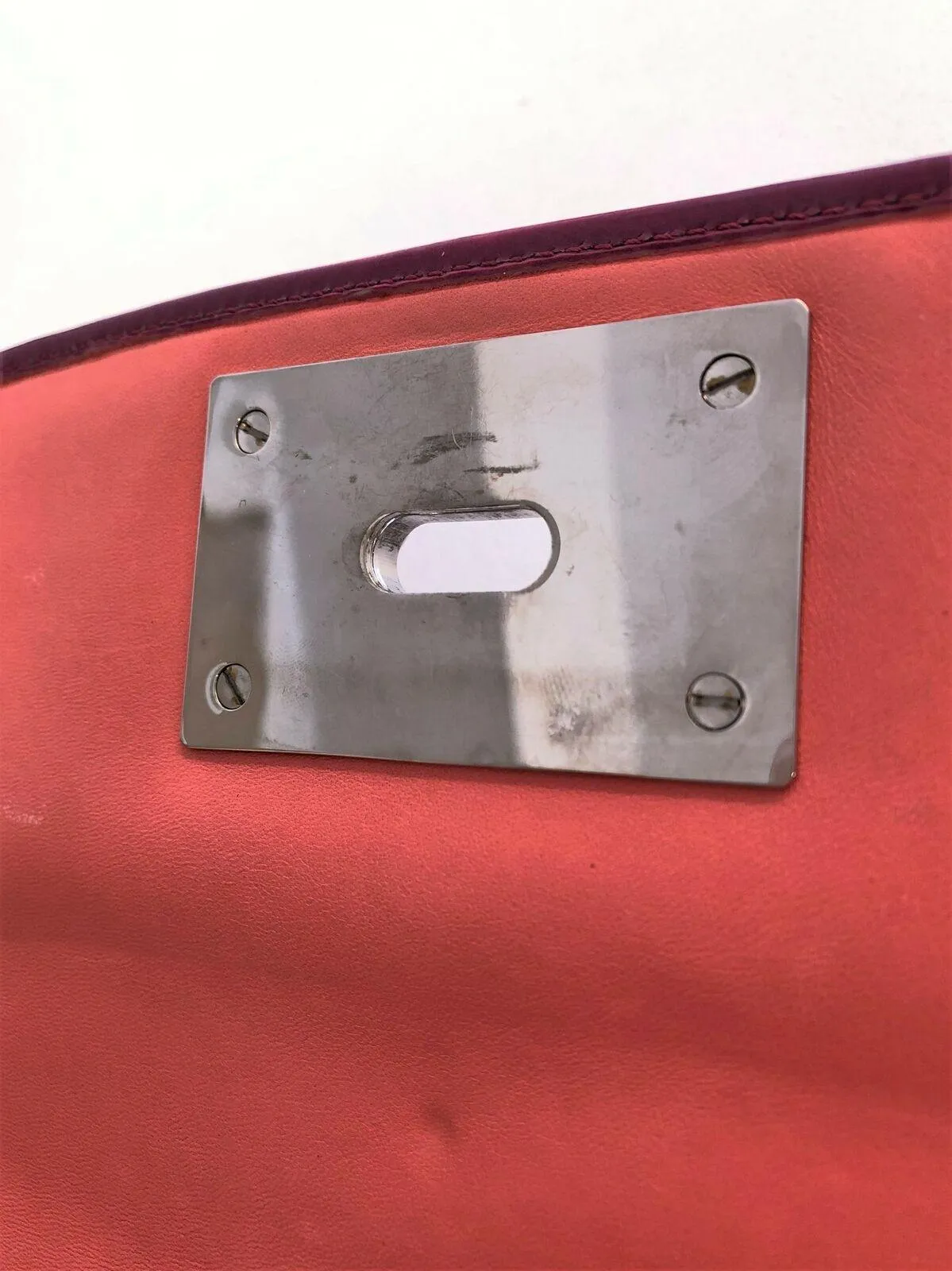Loewe Turn Lock Wallet Dark Fuchsia Patent Leather