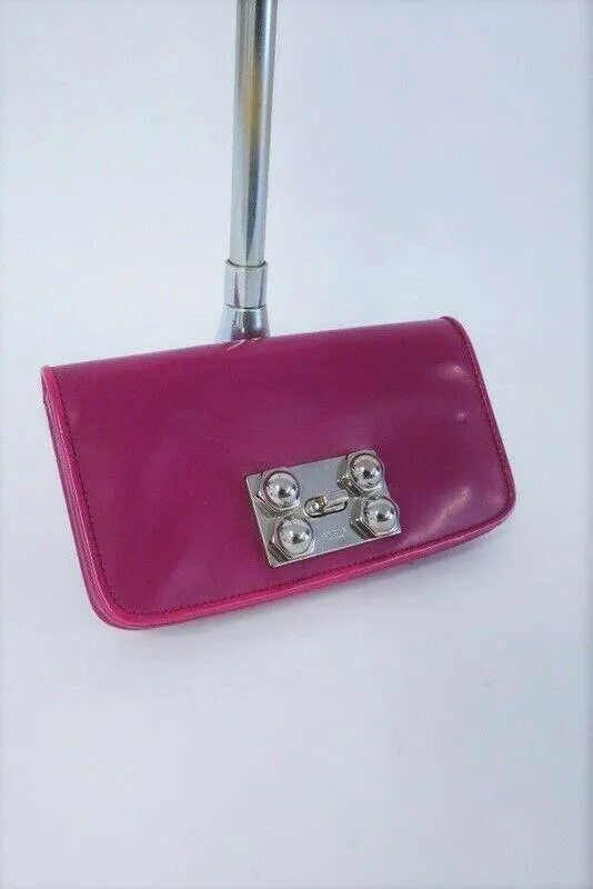 Loewe Turn Lock Wallet Dark Fuchsia Patent Leather