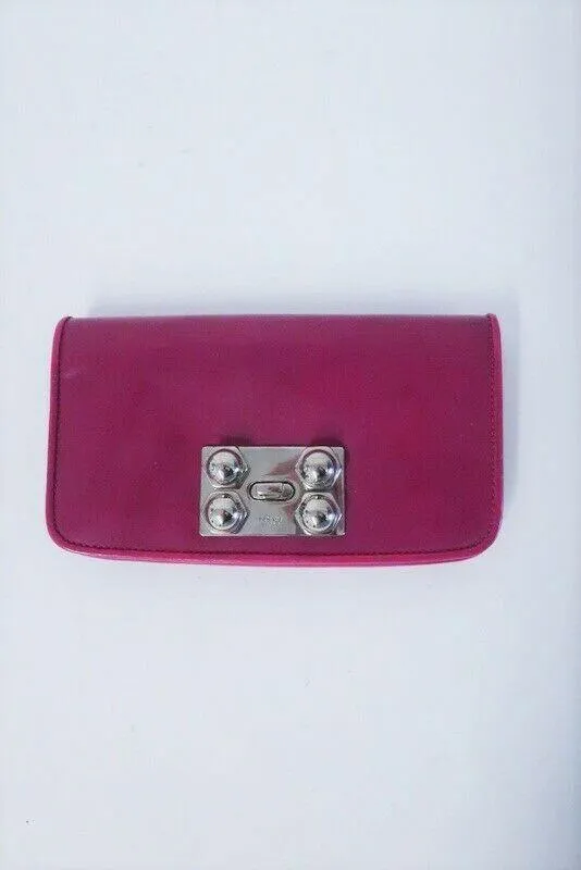 Loewe Turn Lock Wallet Dark Fuchsia Patent Leather
