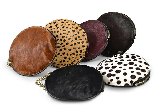 LORN - Cowhide Leather  Coin Purse Keyring With Gift Box