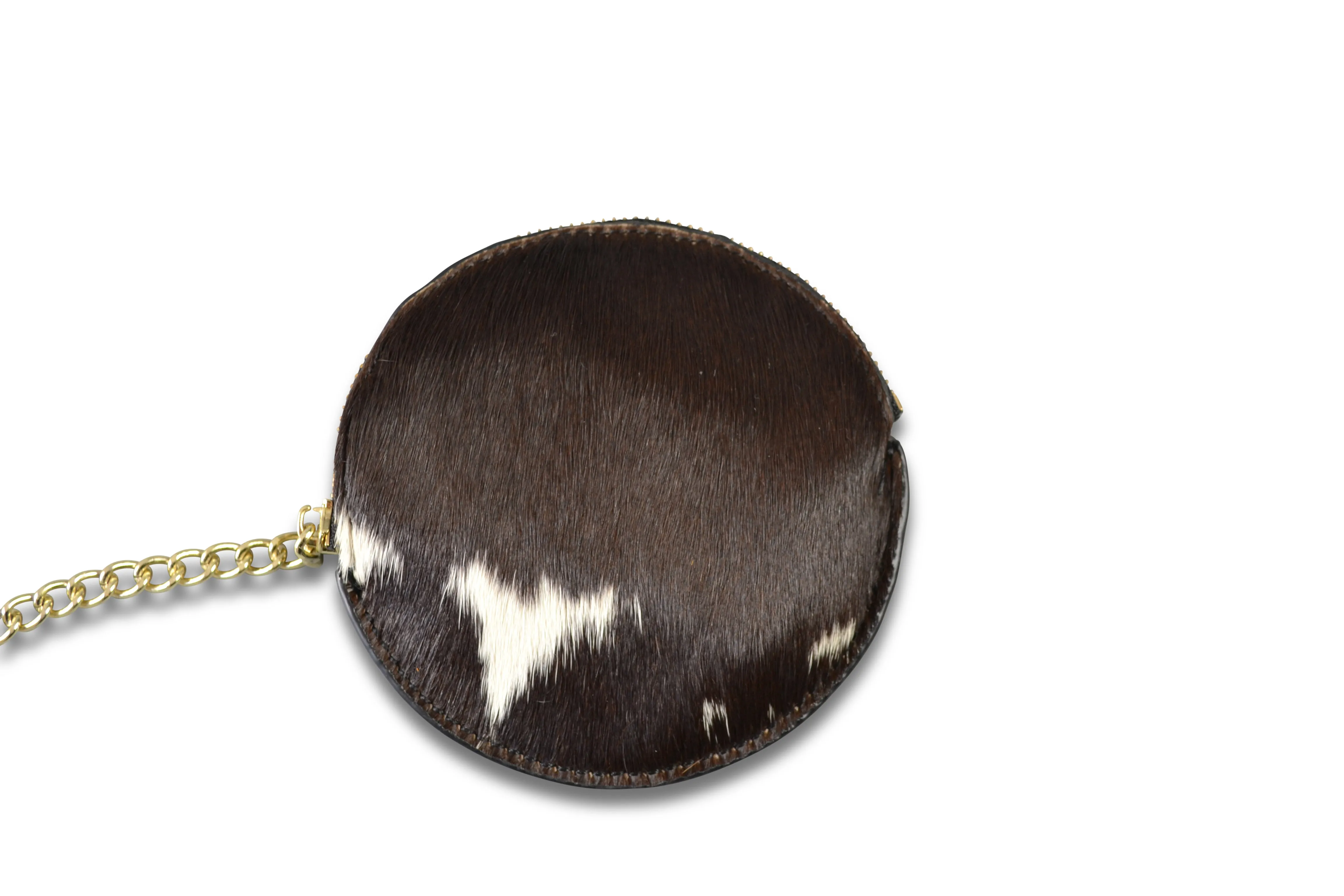 LORN - Cowhide Leather  Coin Purse Keyring With Gift Box