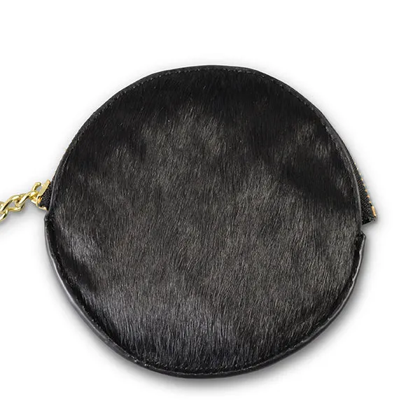 LORN - Cowhide Leather  Coin Purse Keyring With Gift Box