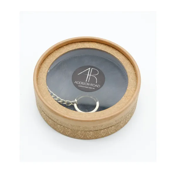 LORN - Cowhide Leather  Coin Purse Keyring With Gift Box