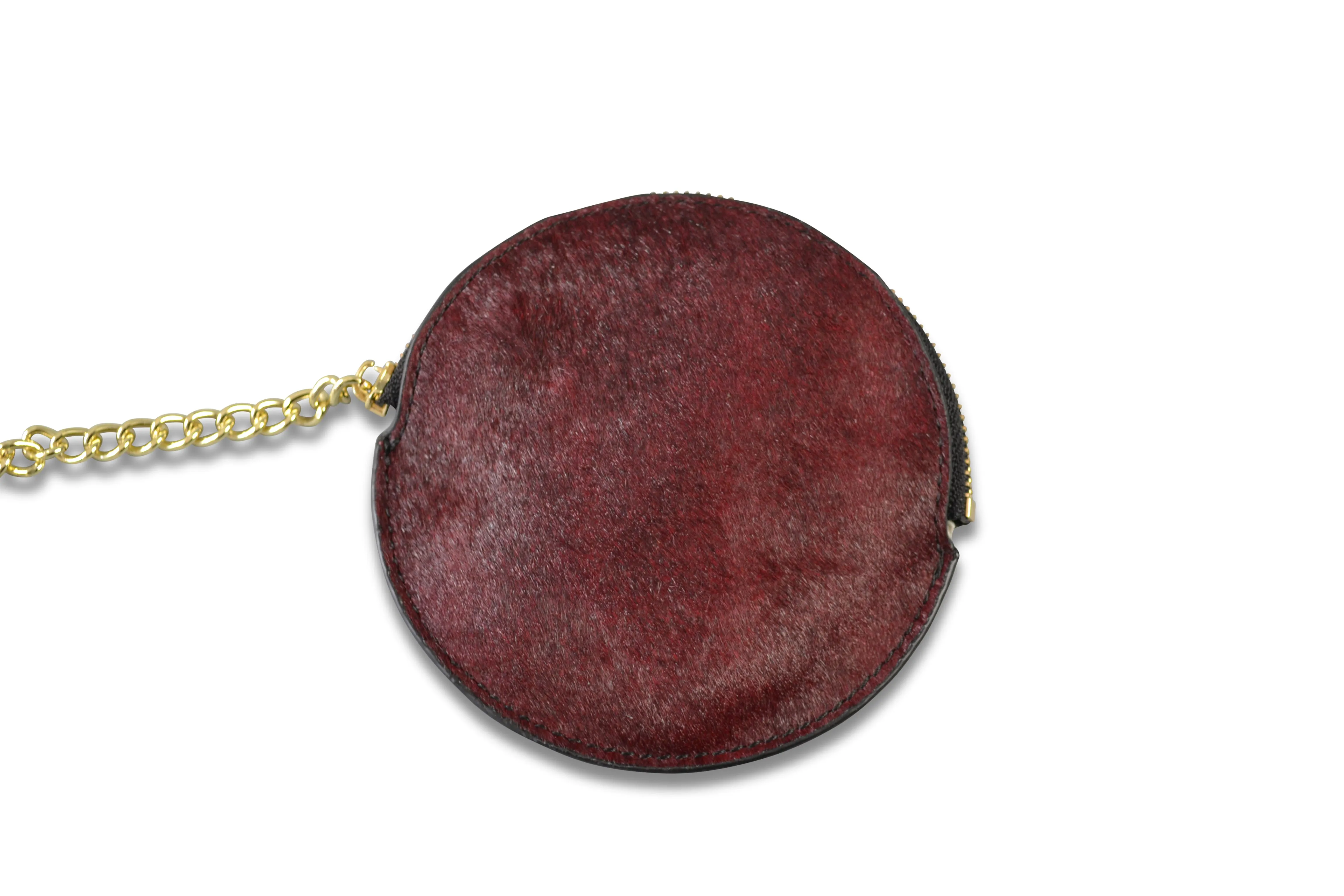 LORN - Cowhide Leather  Coin Purse Keyring With Gift Box