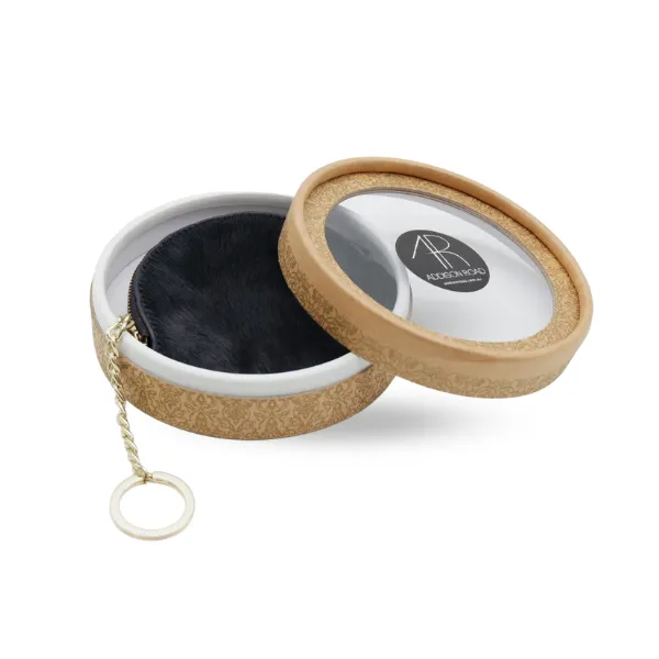 LORN - Cowhide Leather  Coin Purse Keyring With Gift Box