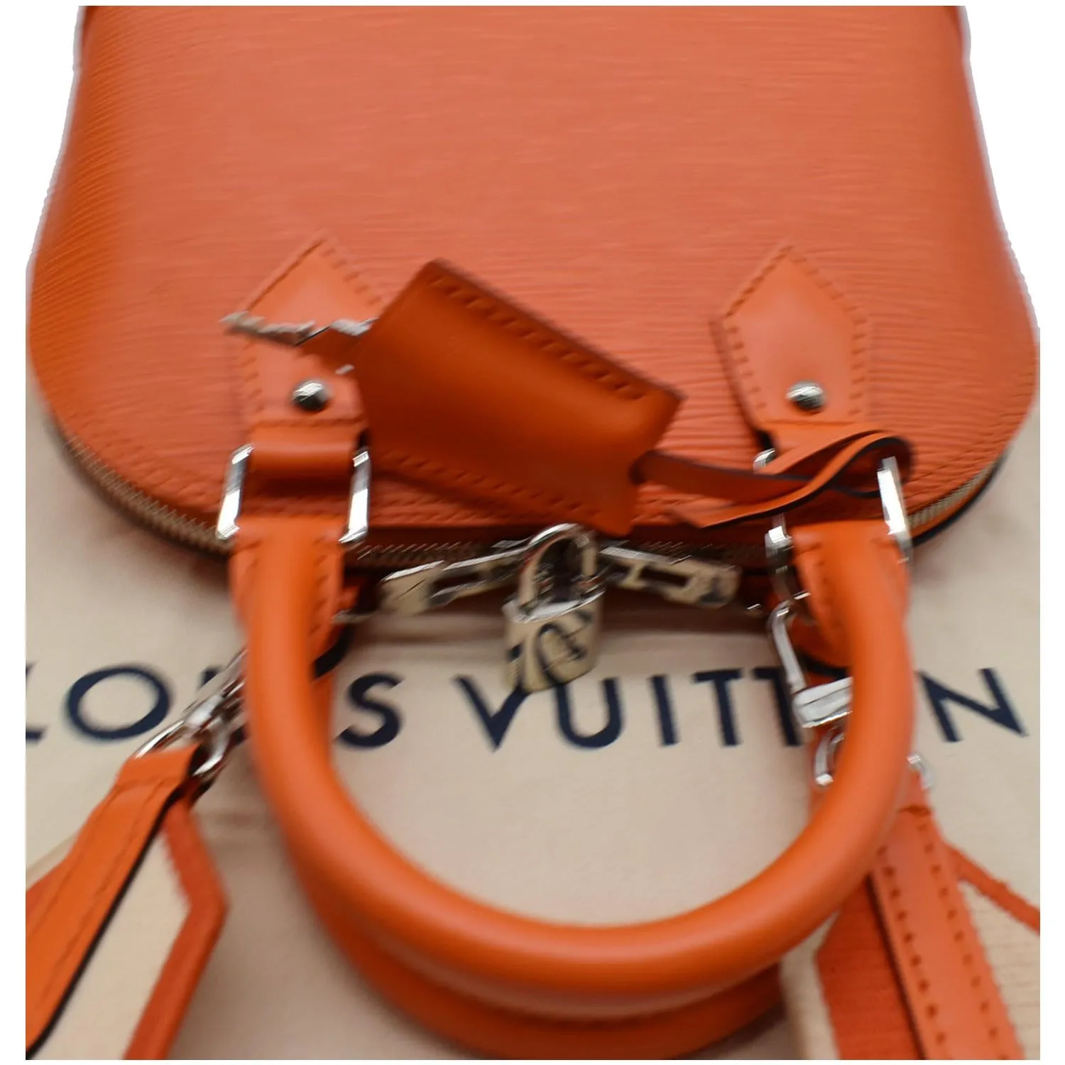 LOUIS VUITTON Alma BB Jacquard Epi Leather Crossbody Bag Orange