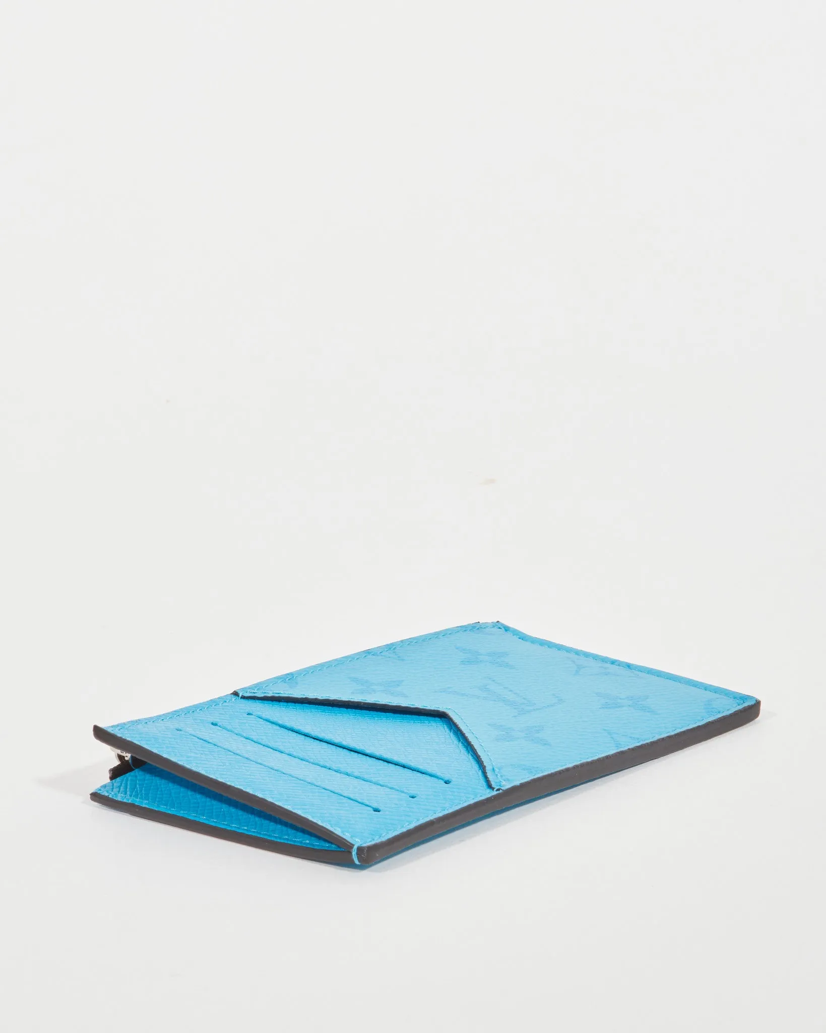 Louis Vuitton Blue Lagoon Monogram Taigarama Coin Card Holder