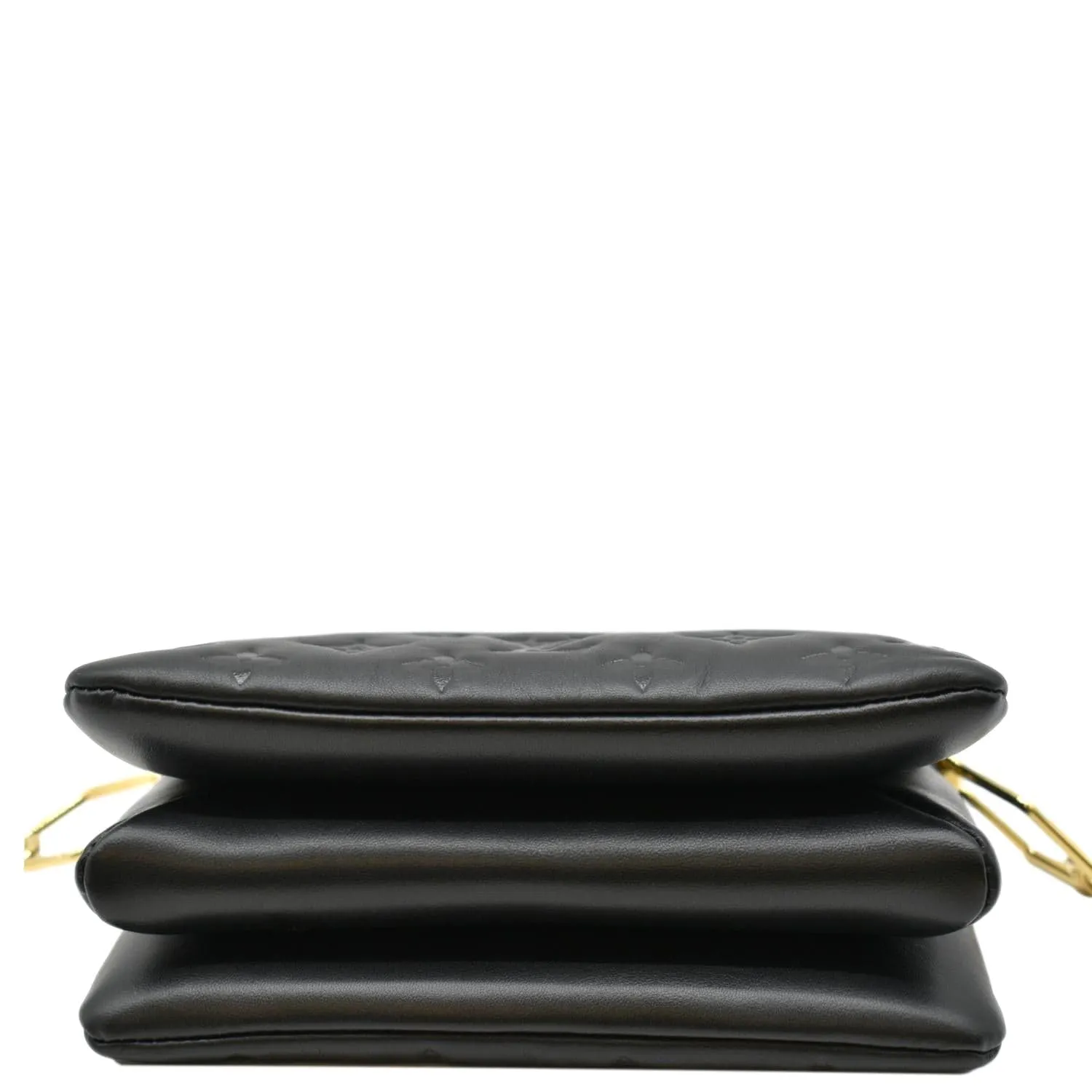 LOUIS VUITTON Coussin BB Monogram Embossed Leather Shoulder Bag Black