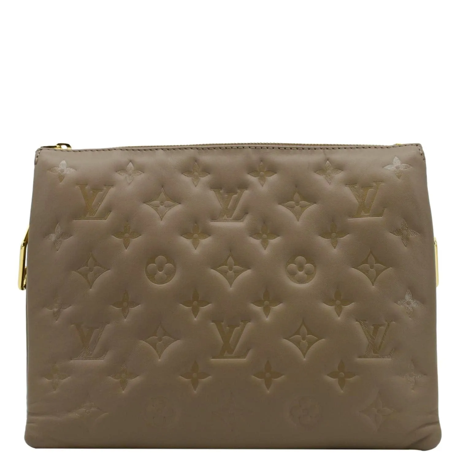 LOUIS VUITTON  Coussin PM Monogram Embossed Leather Crossbody Bag Taupe