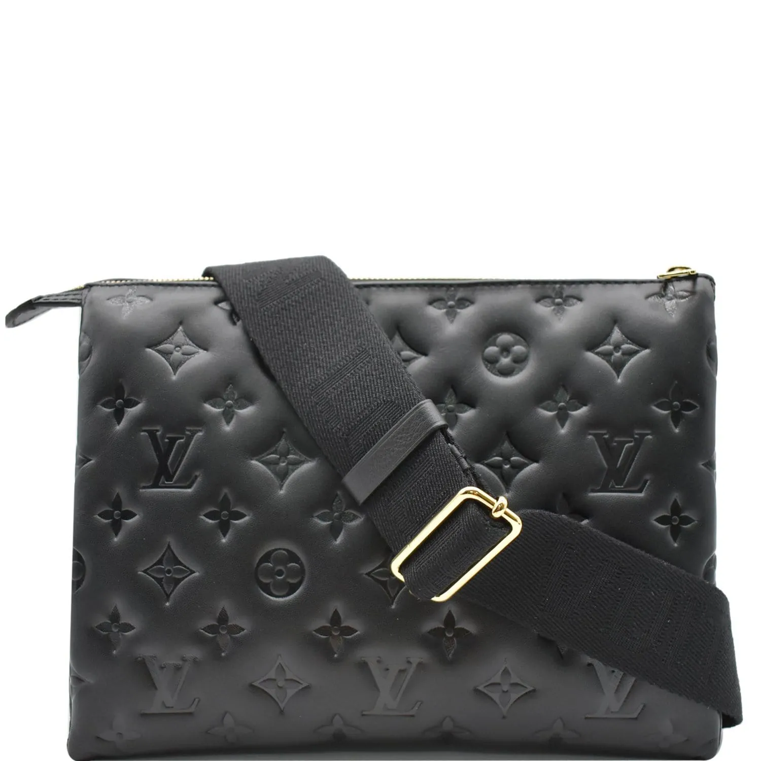 LOUIS VUITTON Coussin PM Monogram Embossed Shoulder Bag Black