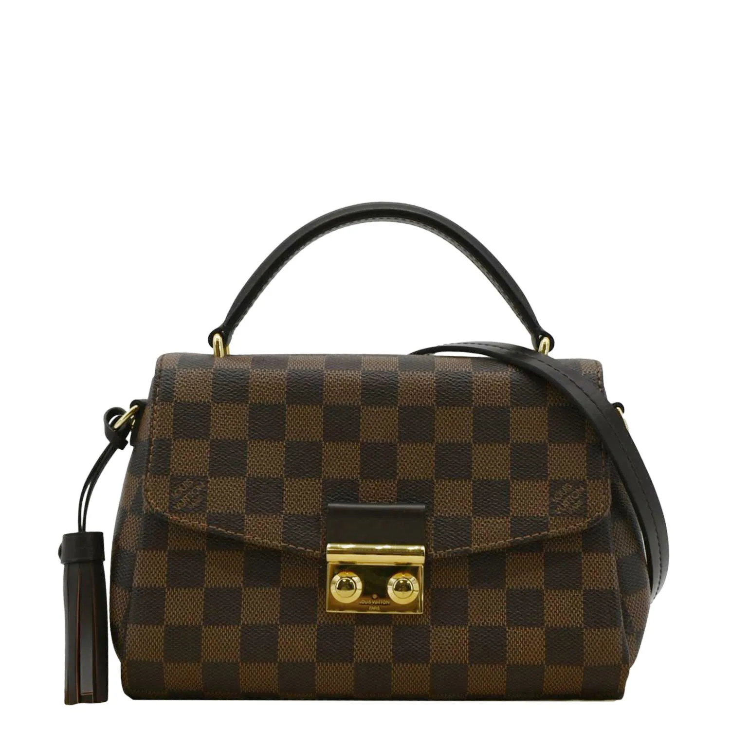 LOUIS VUITTON Croisette Damier Ebene Crossbody Bag Brown