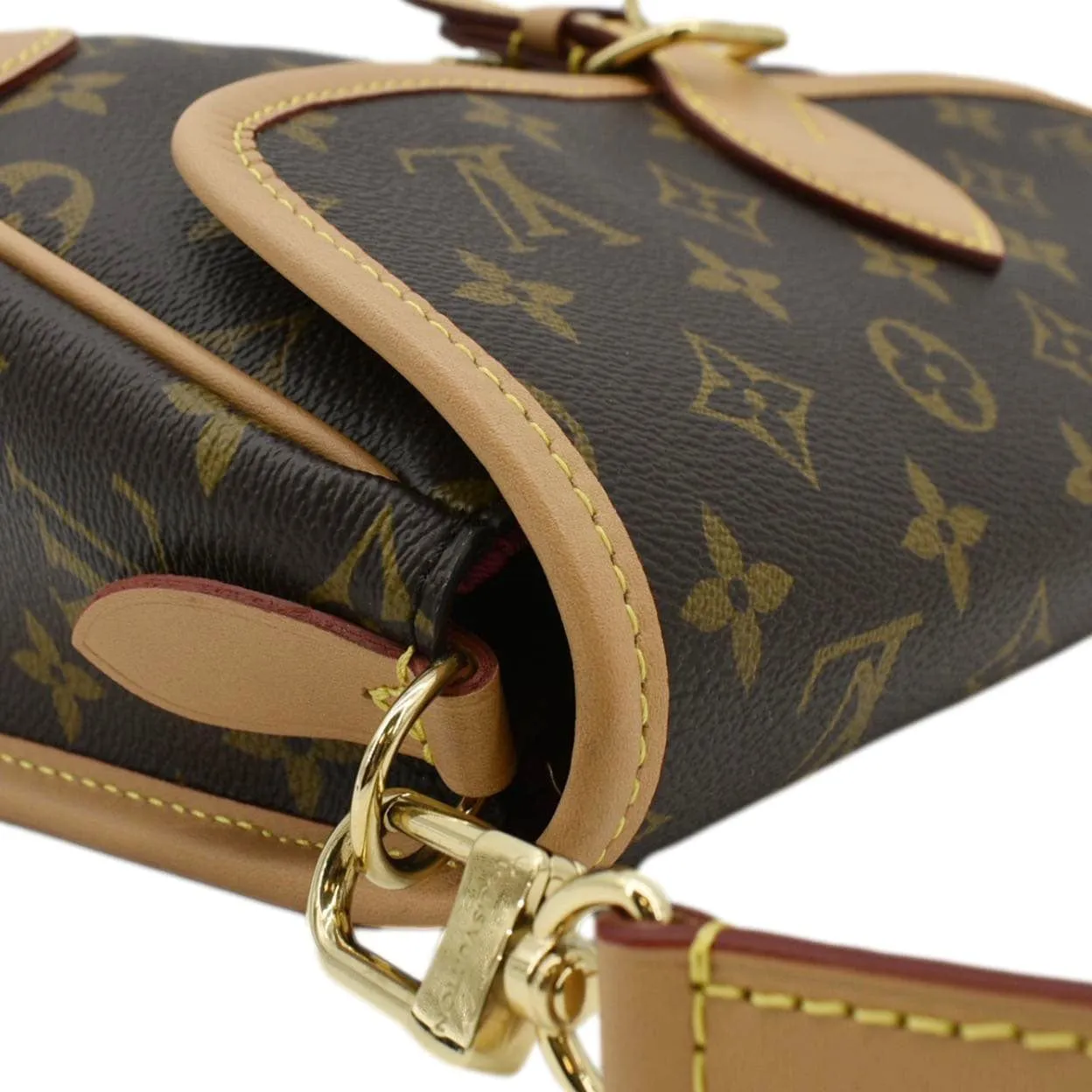 LOUIS VUITTON Diane Monogram Canvas Crossbody Bag Brown