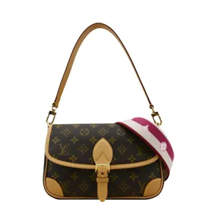 LOUIS VUITTON Diane Monogram Canvas Crossbody Bag Brown