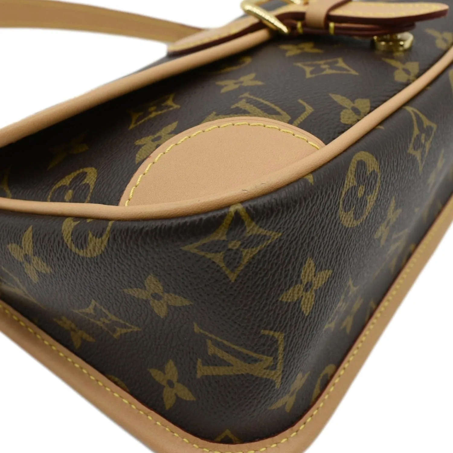 LOUIS VUITTON Diane Monogram Canvas Crossbody Bag Brown