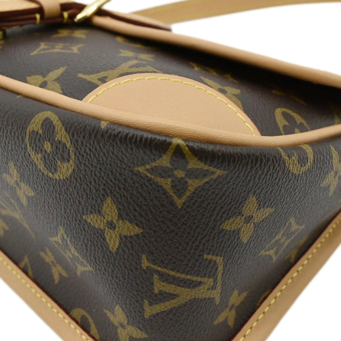 LOUIS VUITTON Diane Monogram Canvas Crossbody Bag Brown