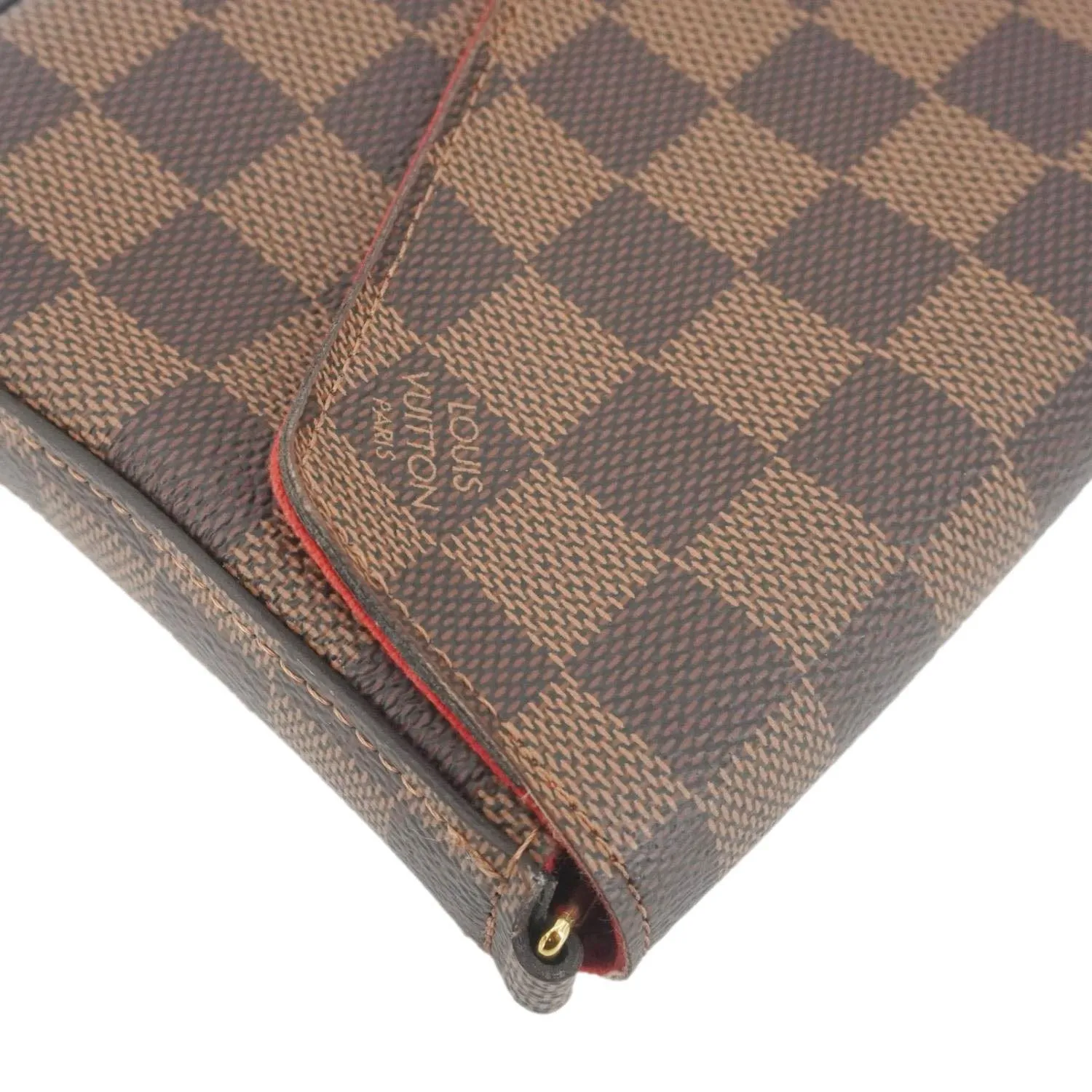LOUIS VUITTON Felicie Pochette Damier Ebene Crossbody Bag Brown