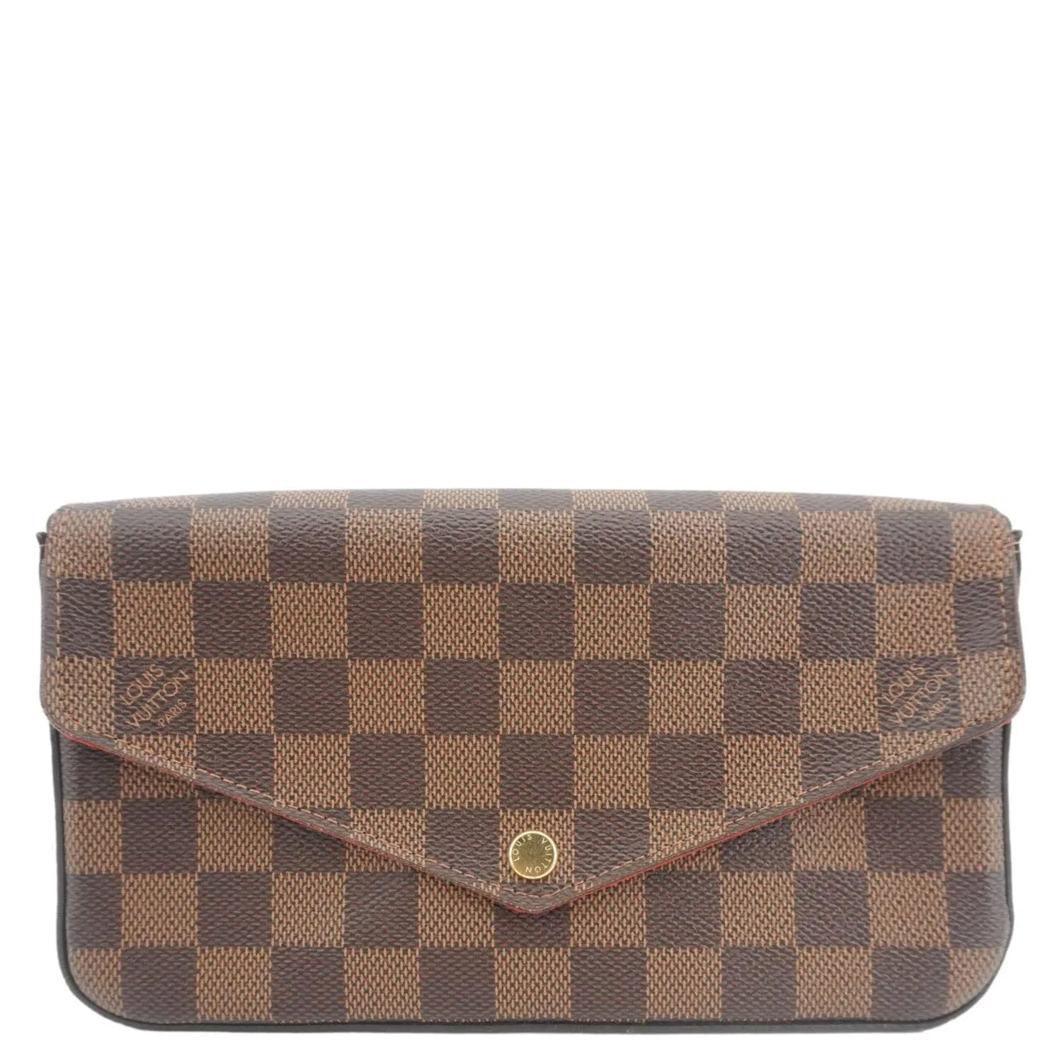 LOUIS VUITTON Felicie Pochette Damier Ebene Crossbody Bag Brown