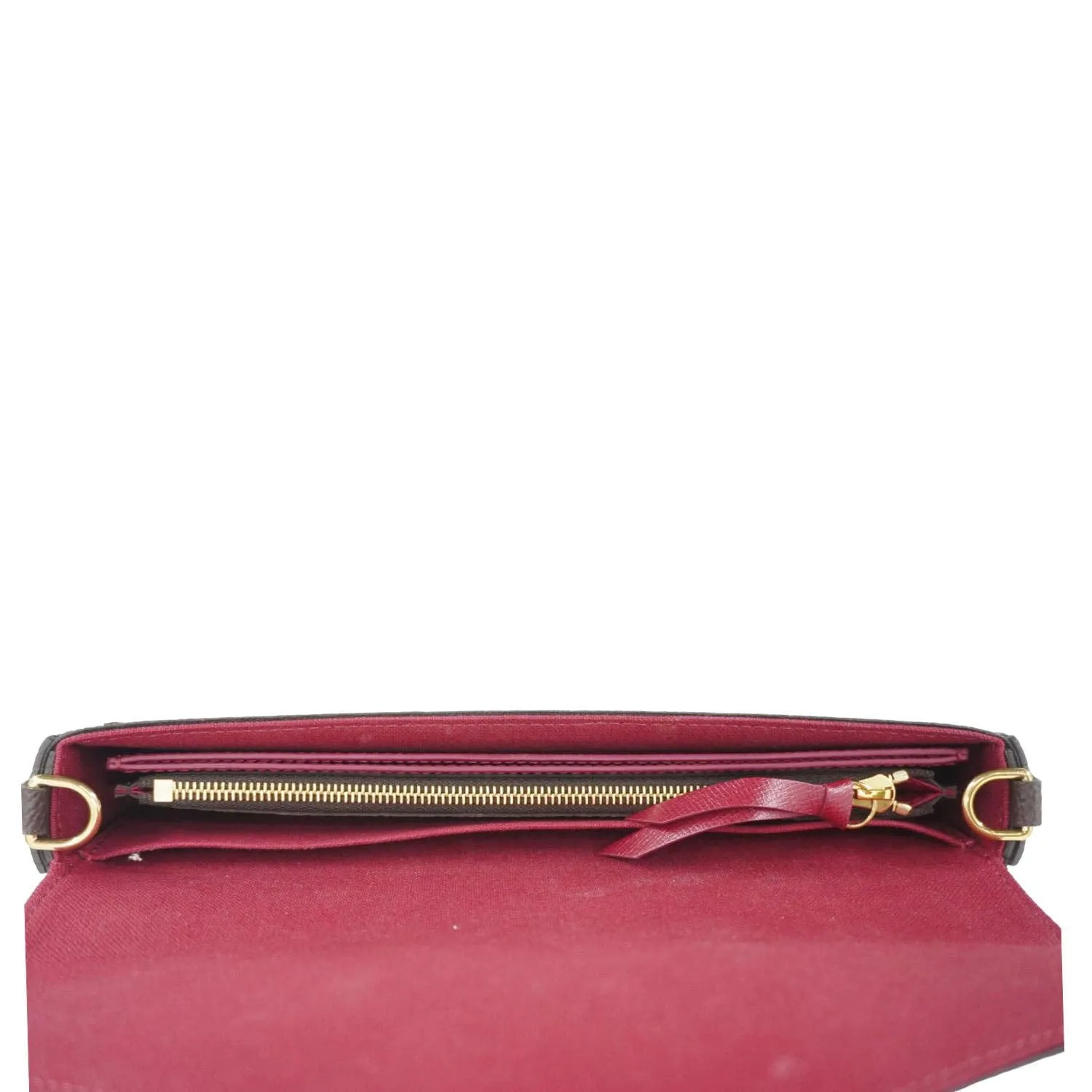 LOUIS VUITTON Felicie Pochette Monogram Canvas Crossbody Bag Brown
