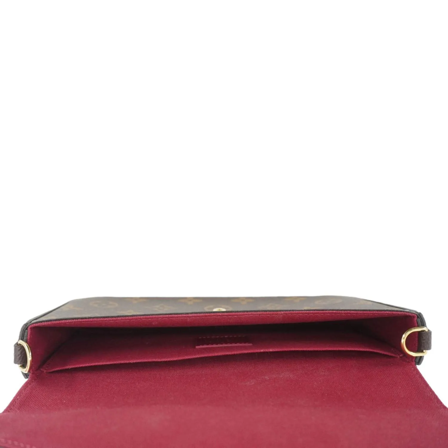 LOUIS VUITTON Felicie Pochette Monogram Canvas Crossbody Bag Brown