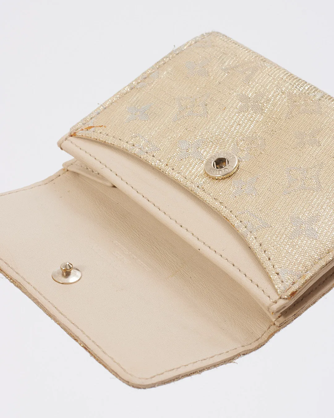 Louis Vuitton Gold Metallic Mini Lin Coin Pouch