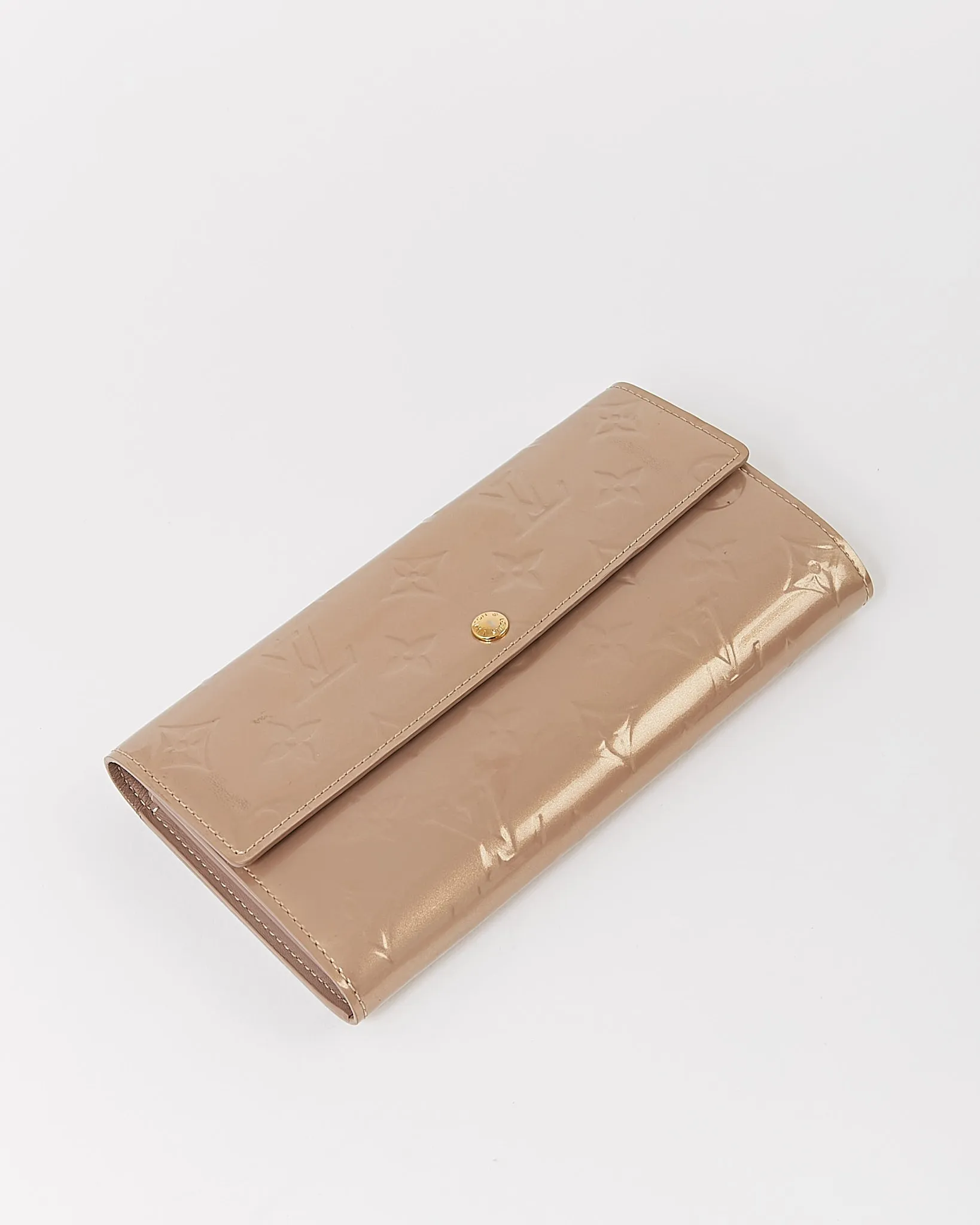 Louis Vuitton Gold Metallic Vernis Monogram Sarah Wallet