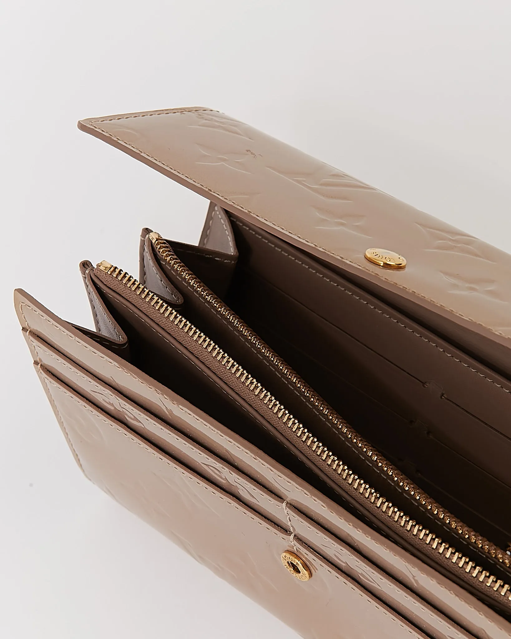 Louis Vuitton Gold Metallic Vernis Monogram Sarah Wallet