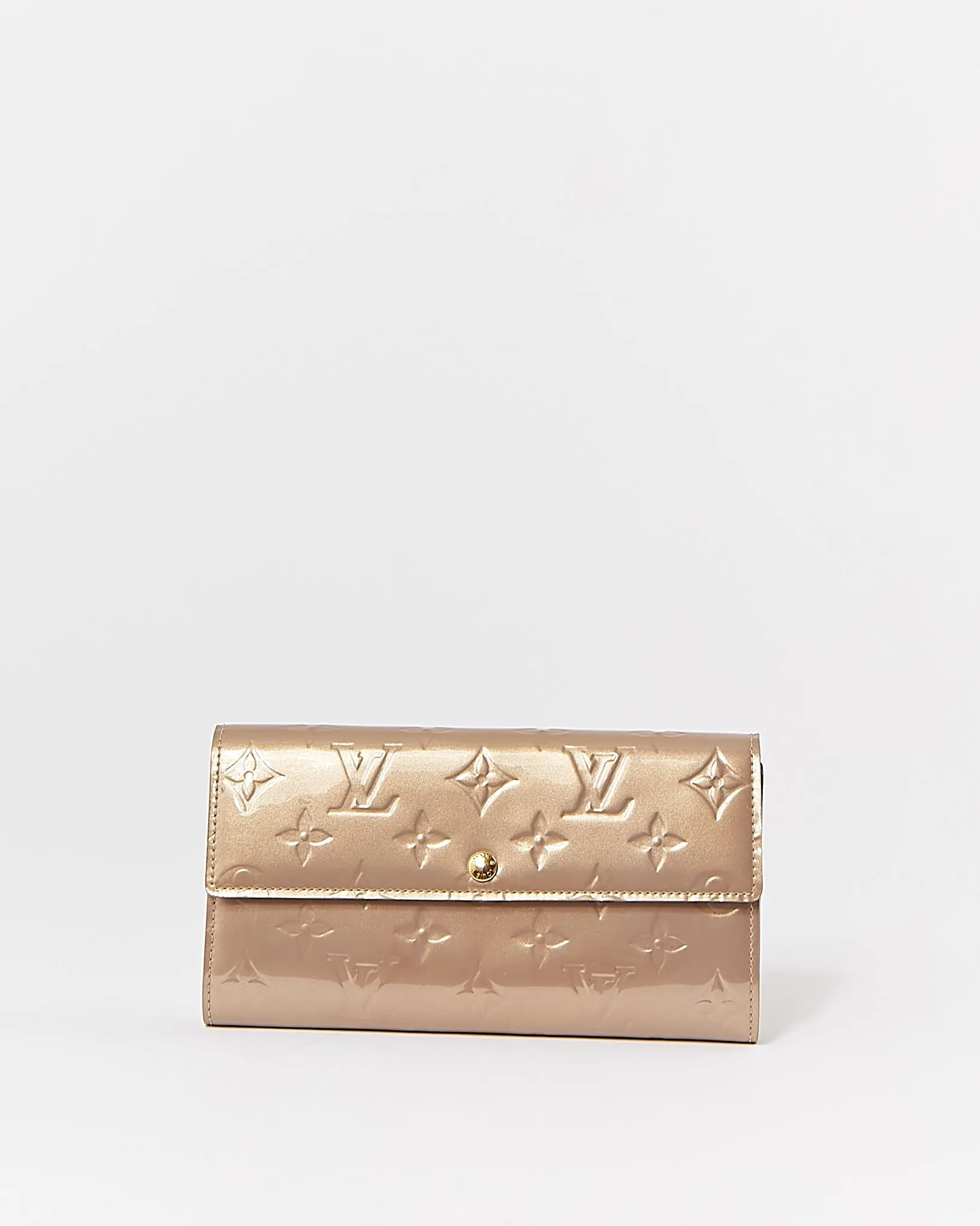 Louis Vuitton Gold Metallic Vernis Monogram Sarah Wallet