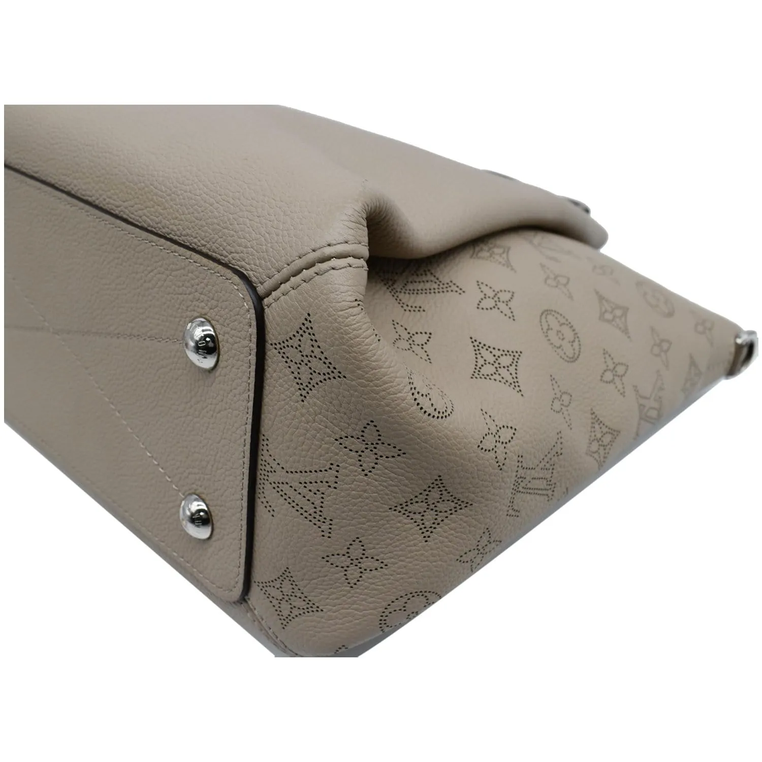 LOUIS VUITTON Haumea Mahina Calfskin Leather Shoulder Bag Galet