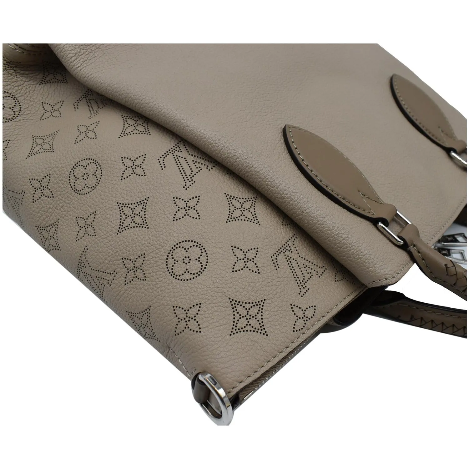 LOUIS VUITTON Haumea Mahina Calfskin Leather Shoulder Bag Galet