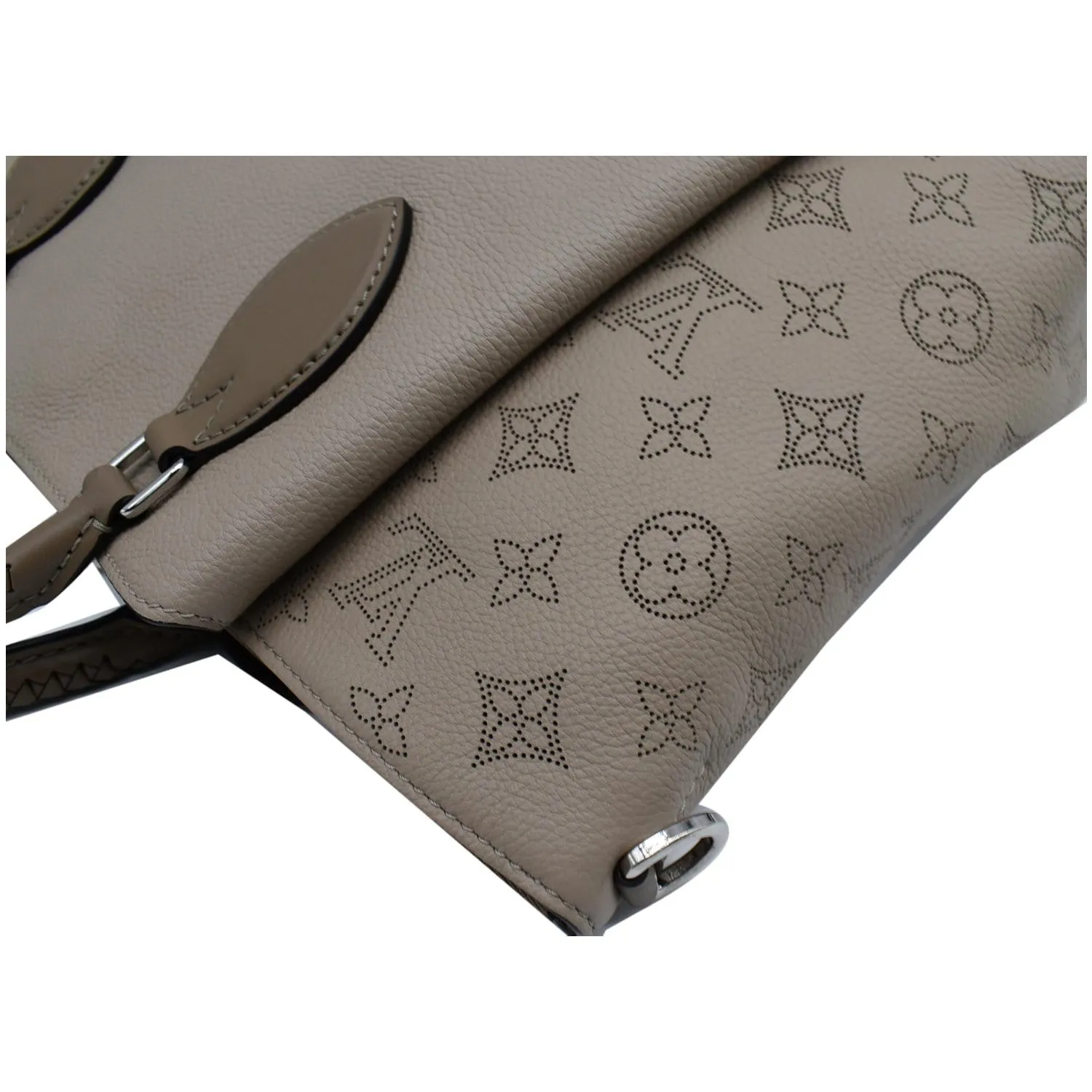 LOUIS VUITTON Haumea Mahina Calfskin Leather Shoulder Bag Galet