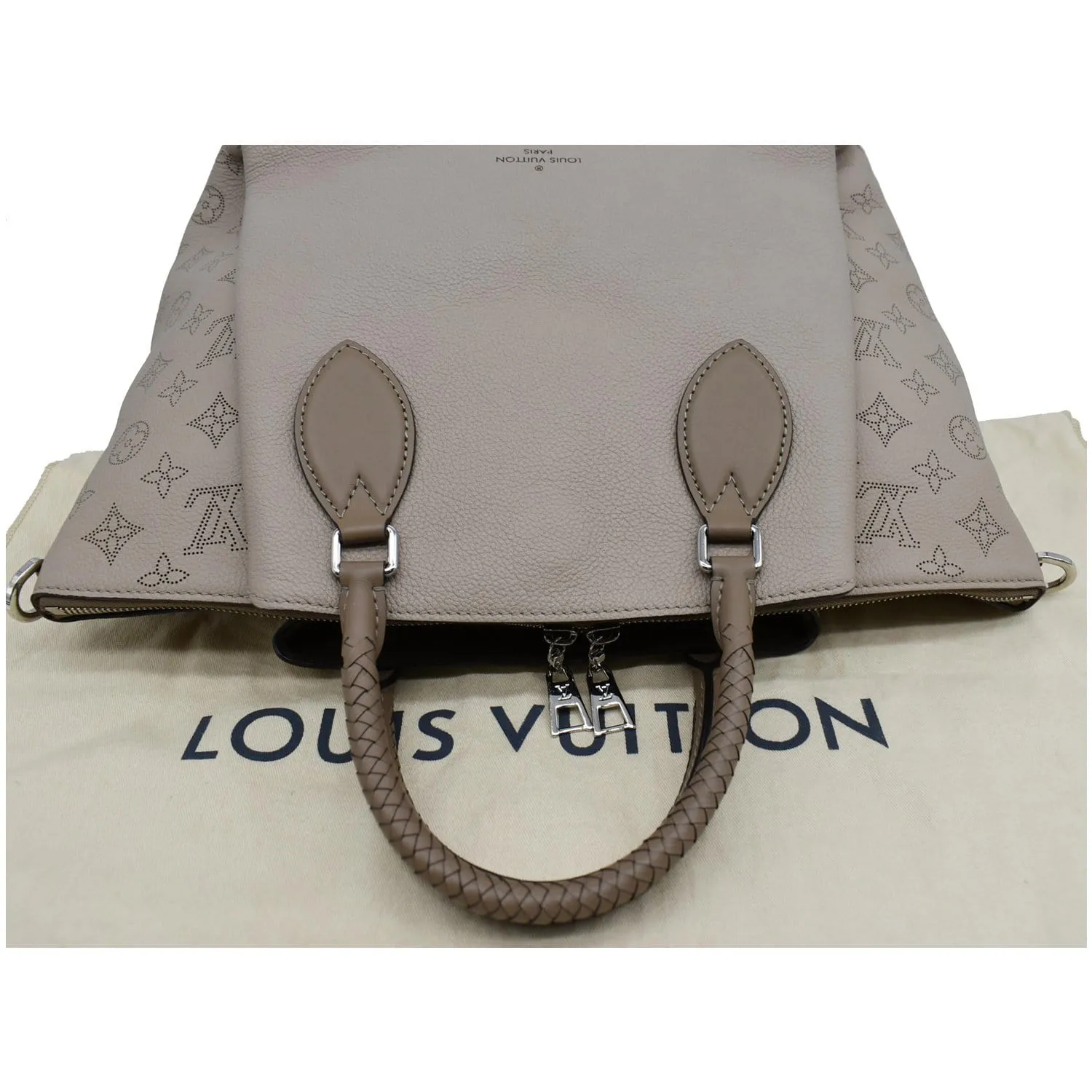 LOUIS VUITTON Haumea Mahina Calfskin Leather Shoulder Bag Galet
