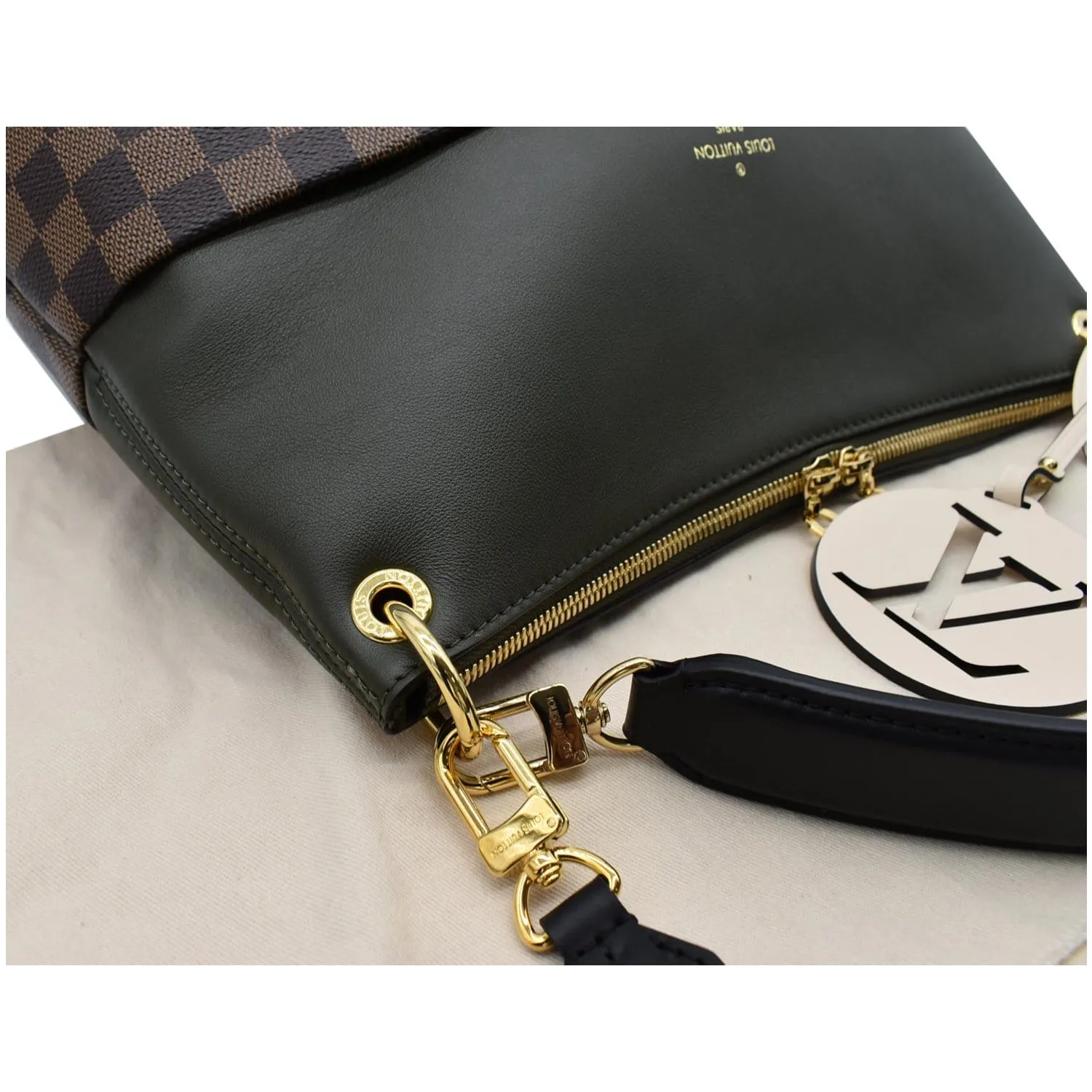 LOUIS VUITTON Maida Damier Ebene Hobo Shoulder Bag Khaki