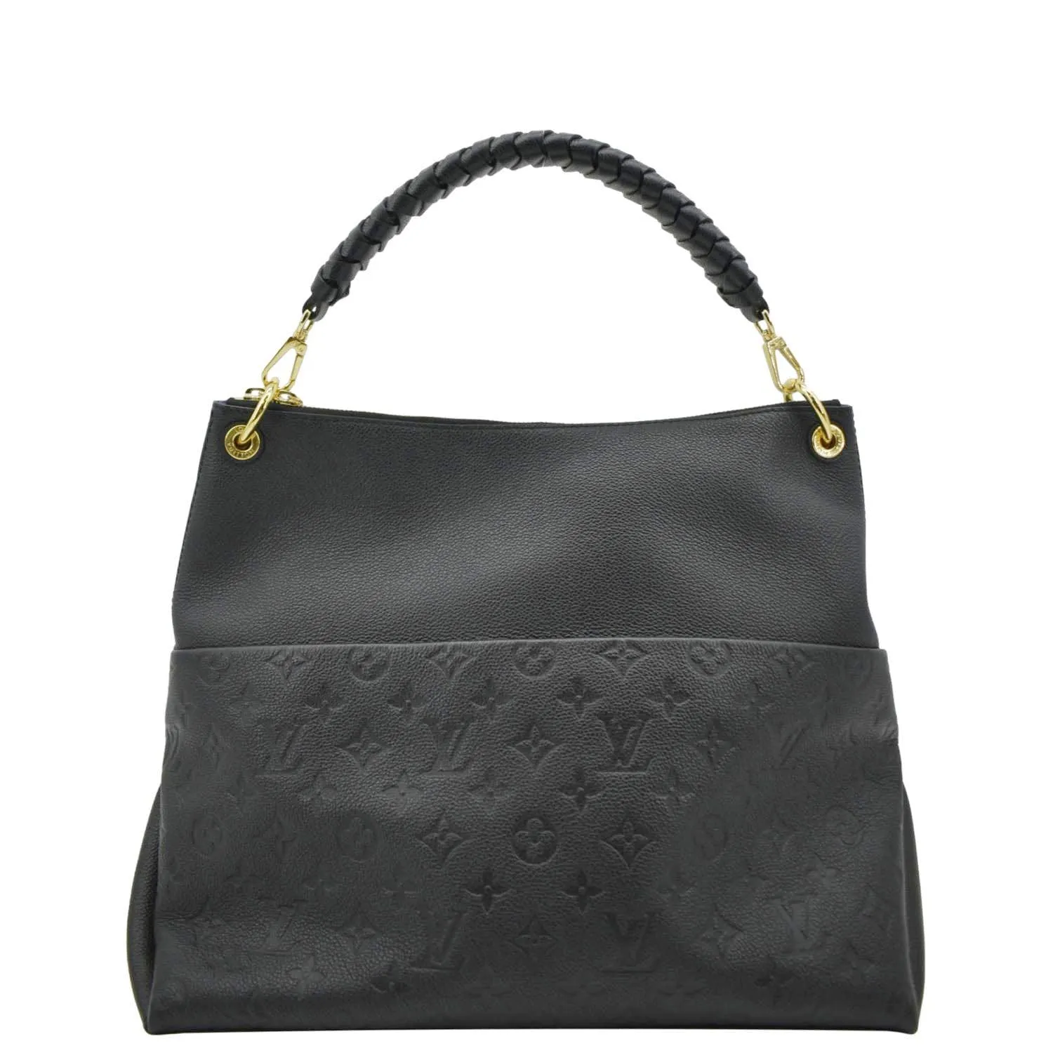 LOUIS VUITTON Maida Monogram Empreinte Leather Hobo Shoulder Bag Black