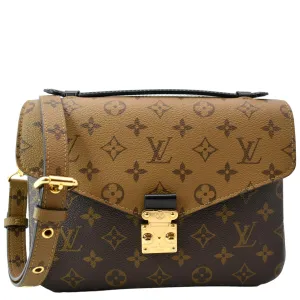 LOUIS VUITTON Metis Pochette Reverse Monogram Canvas Crossbody Bag Brown
