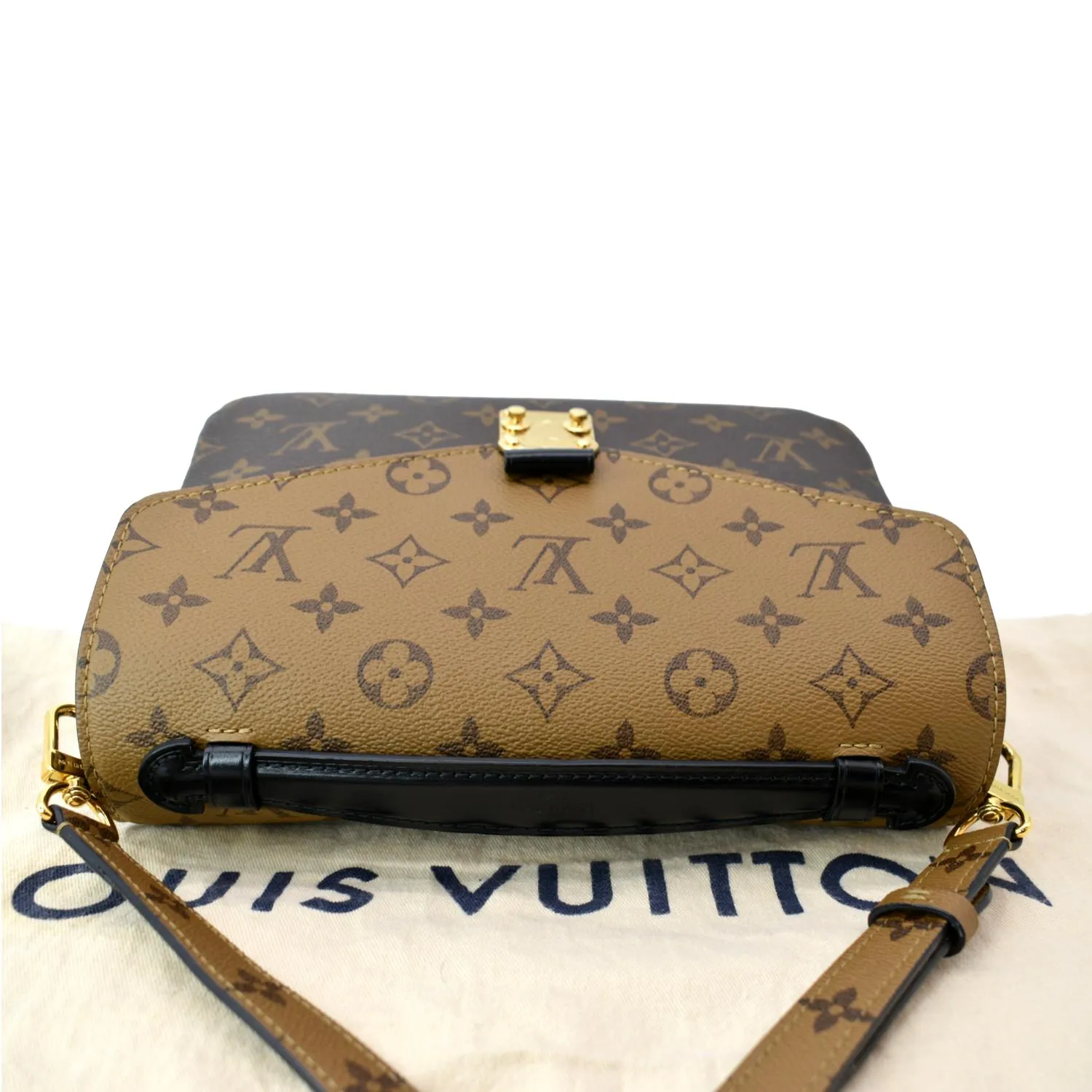 LOUIS VUITTON Metis Pochette Reverse Monogram Canvas Crossbody Bag Brown