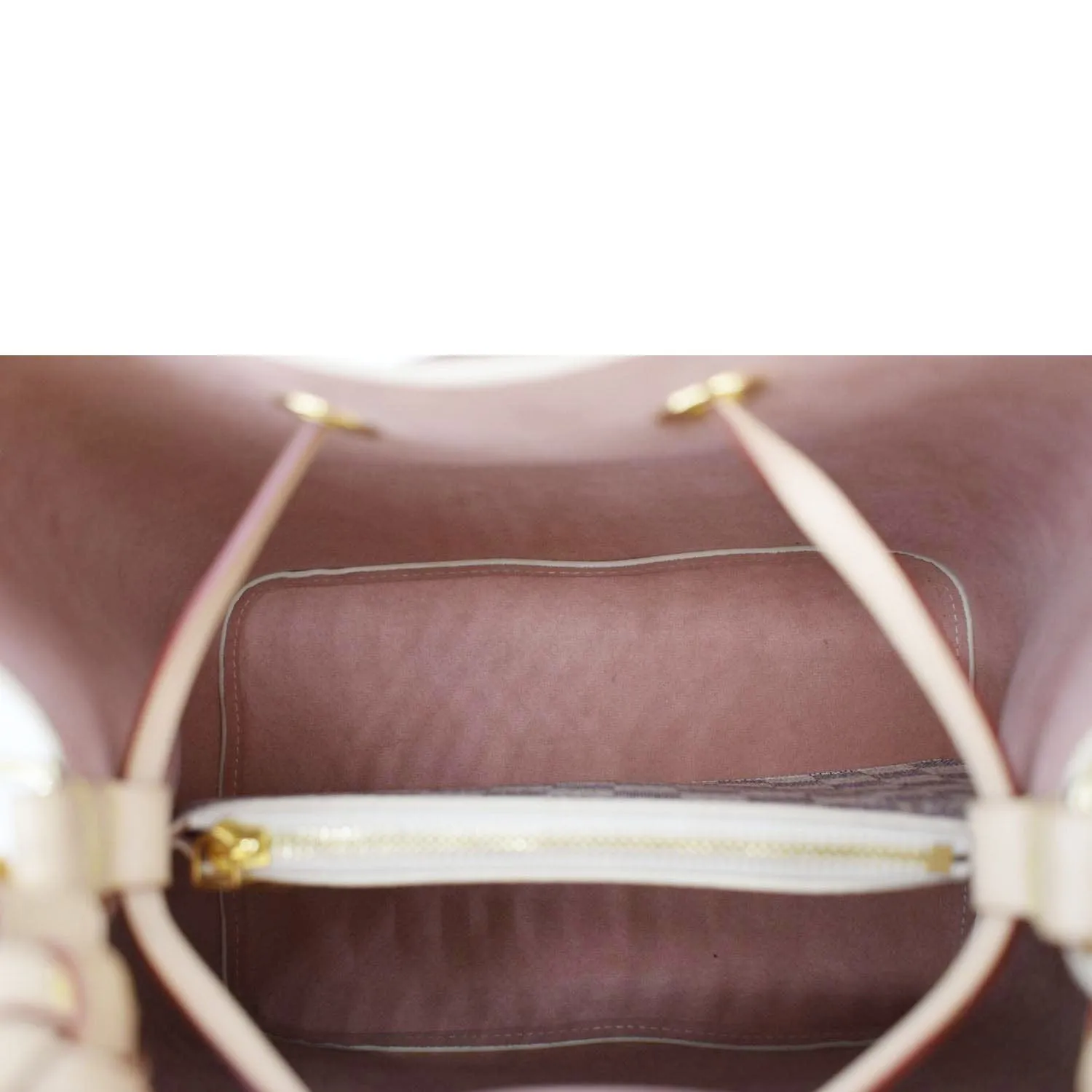 LOUIS VUITTON Neonoe Braided Handle Damier Azur Crossbody Bag White