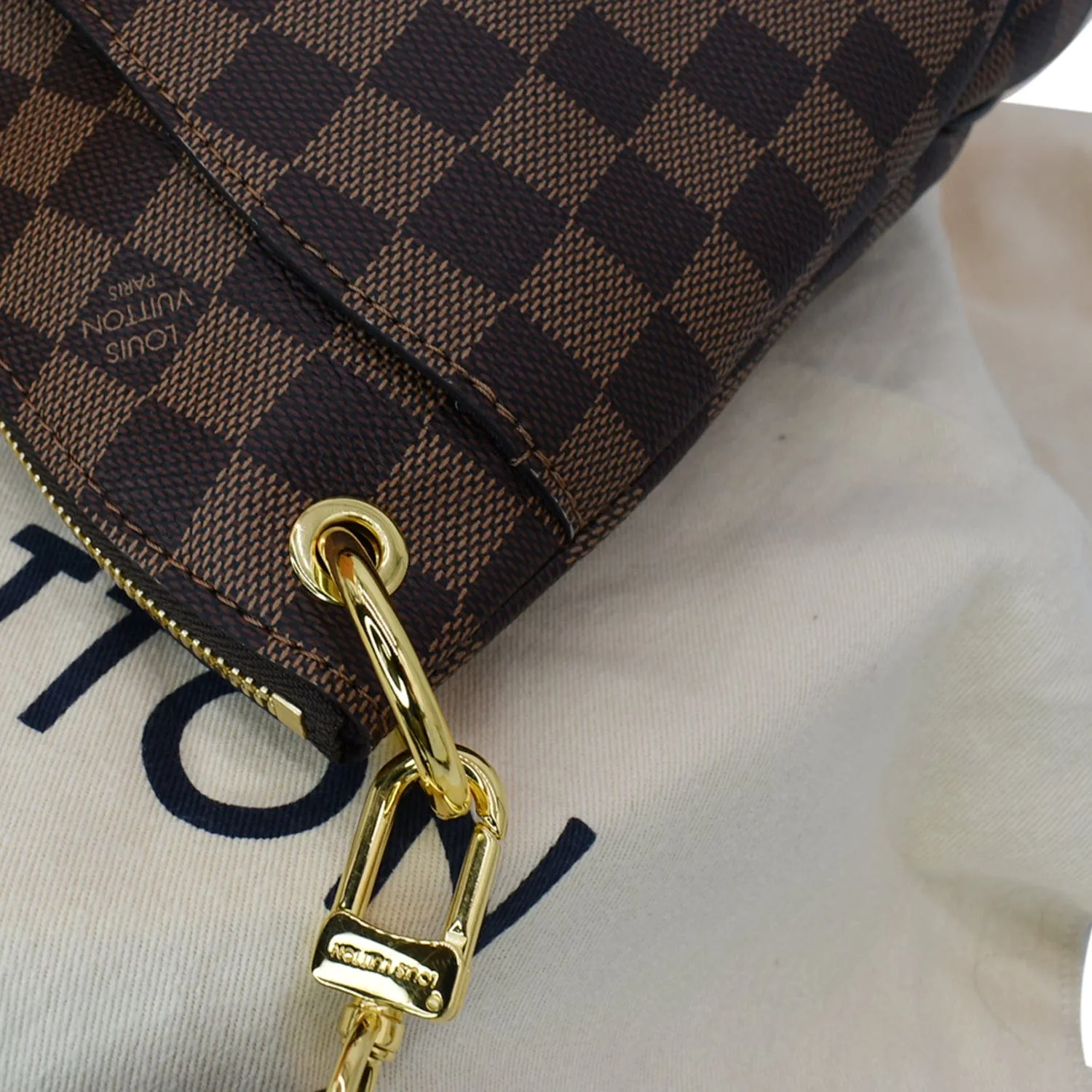 LOUIS VUITTON Odeon NM MM Damier Ebene Shoulder Bag Black/Brown