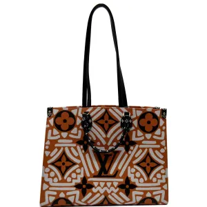 LOUIS VUITTON Onthego GM Crafty Monogram Giant Canvas Shoulder Bag Caramel