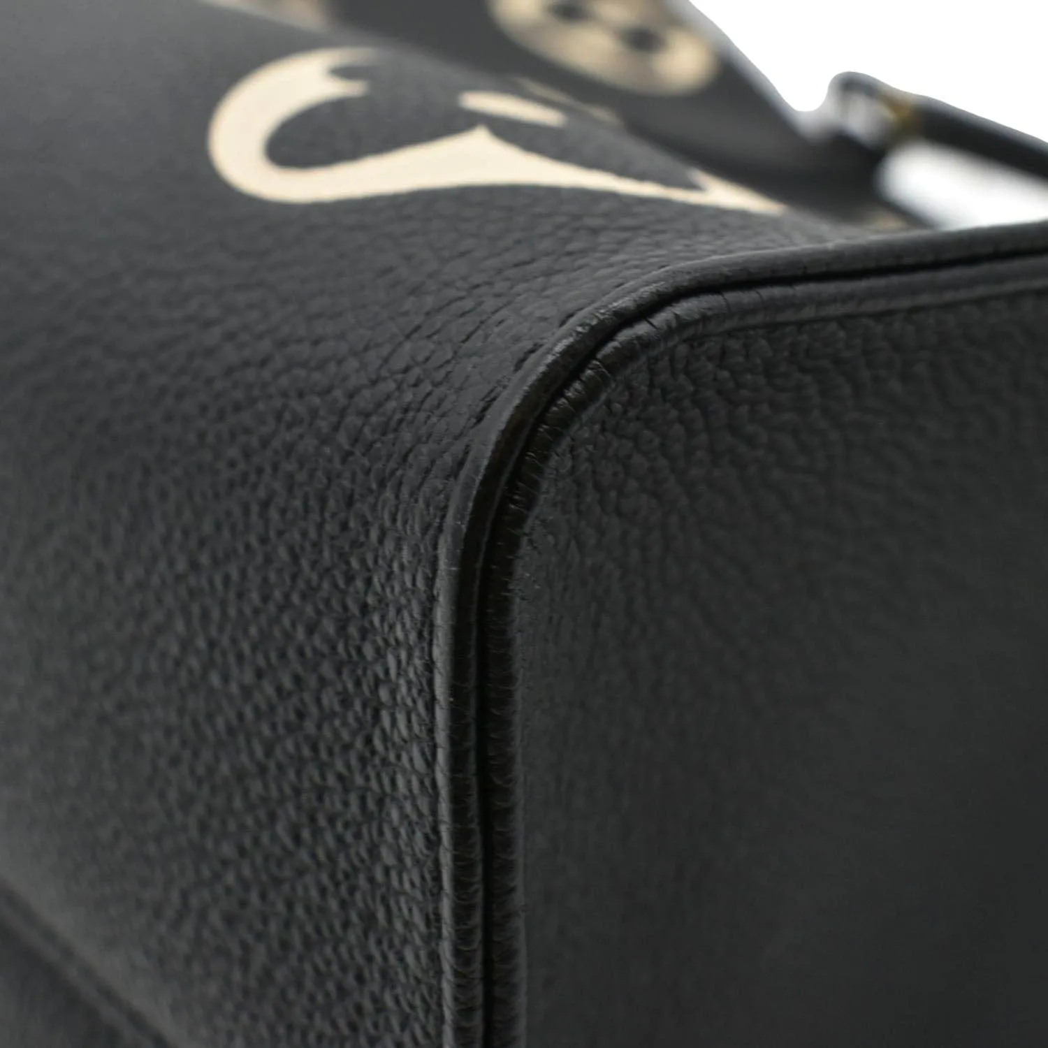 LOUIS VUITTON Onthego MM Giant Bicolor Monogram Empreinte Leather Tote Shoulder Bag Black