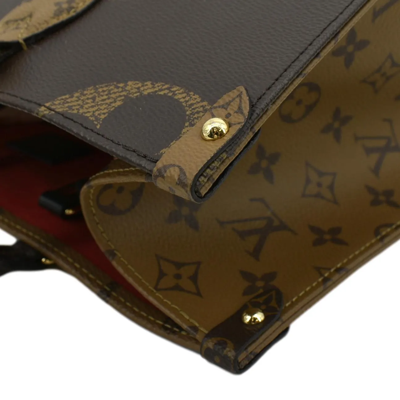 LOUIS VUITTON Onthego MM Giant Monogram Canvas Tote Shoulder Bag Brown