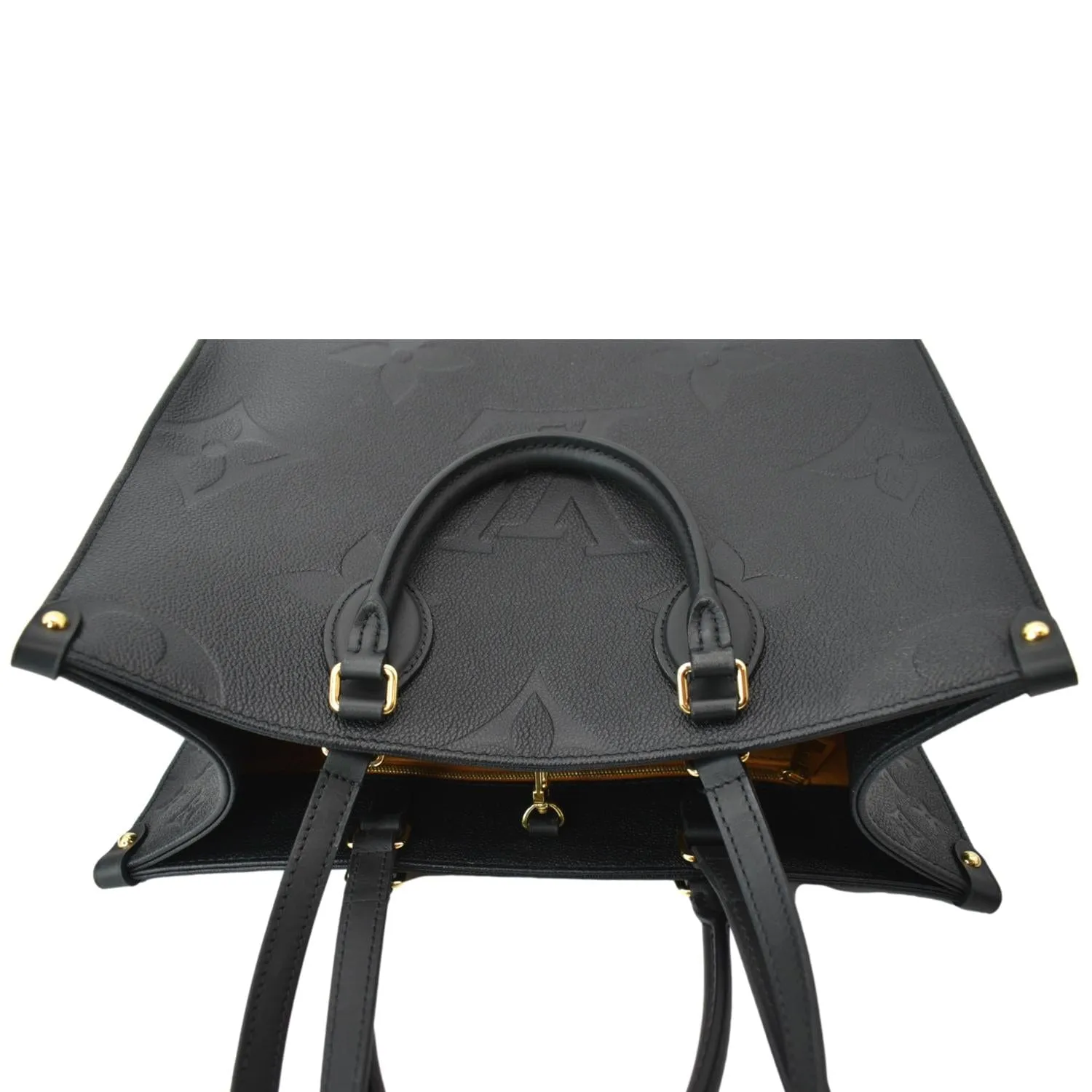 LOUIS VUITTON Onthego MM Monogram Empreinte Shoulder Bag Black