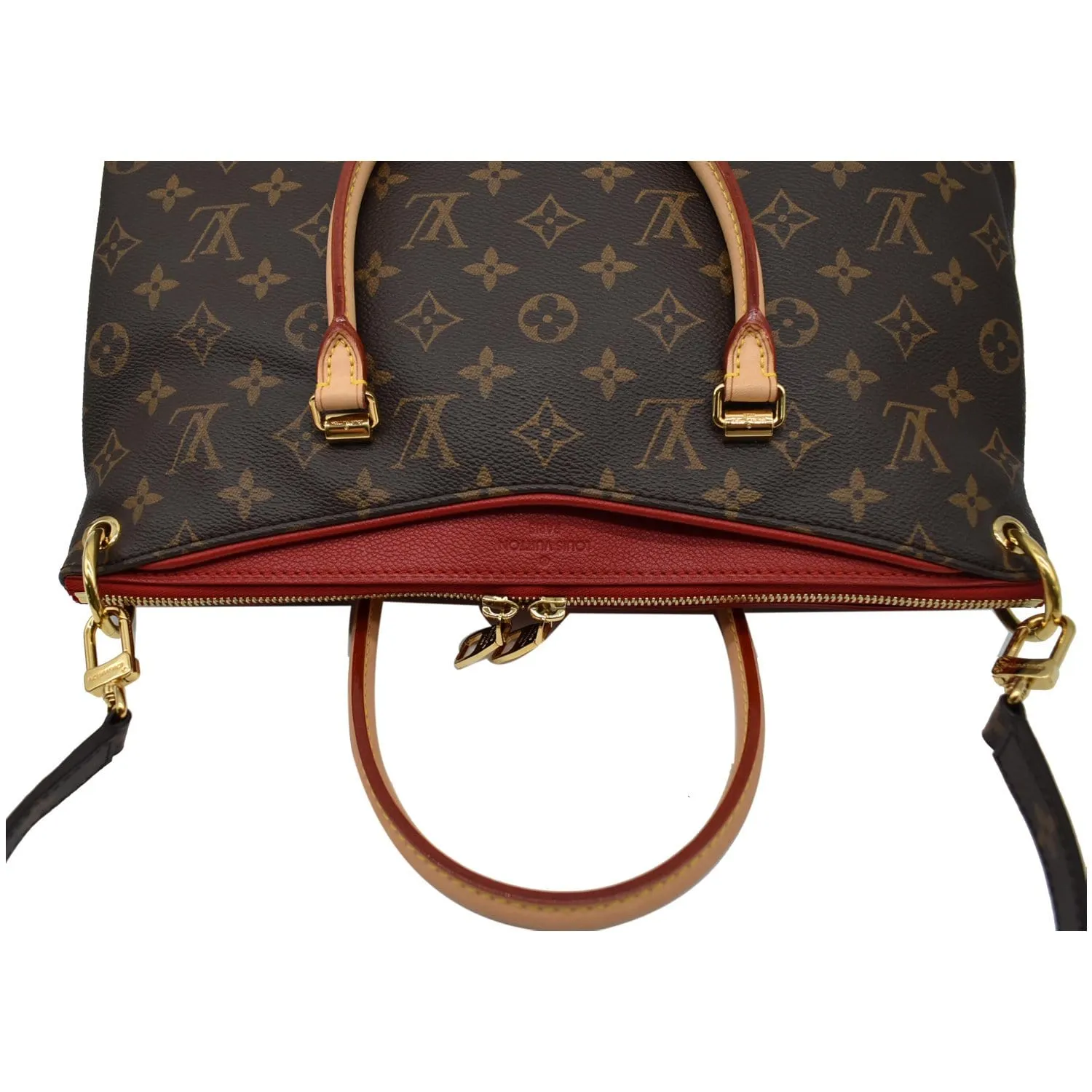 LOUIS VUITTON Pallas Monogram Canvas 2Way Shoulder Bag Red