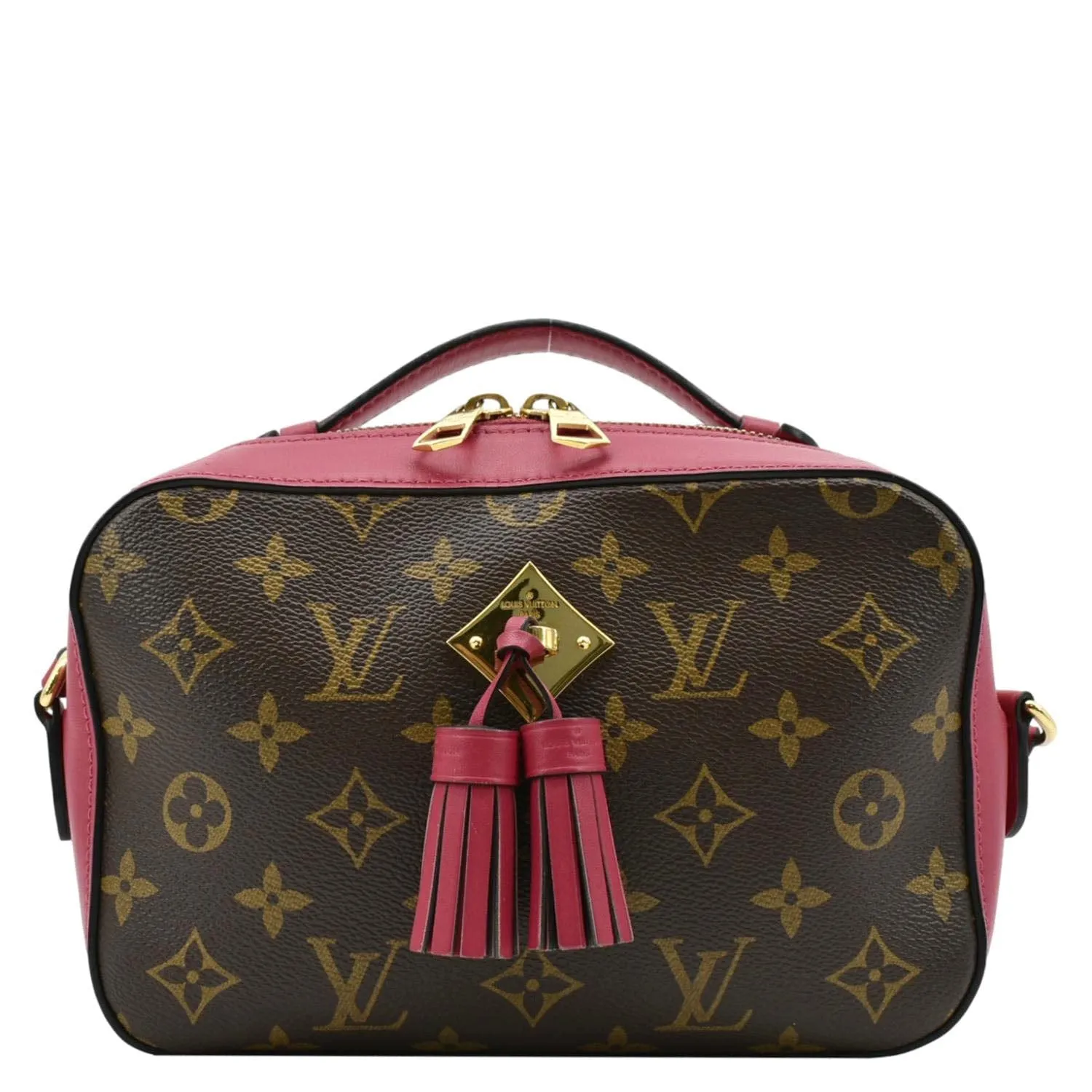 LOUIS VUITTON Saintonge Monogram Canvas Crossbody Bag Brown