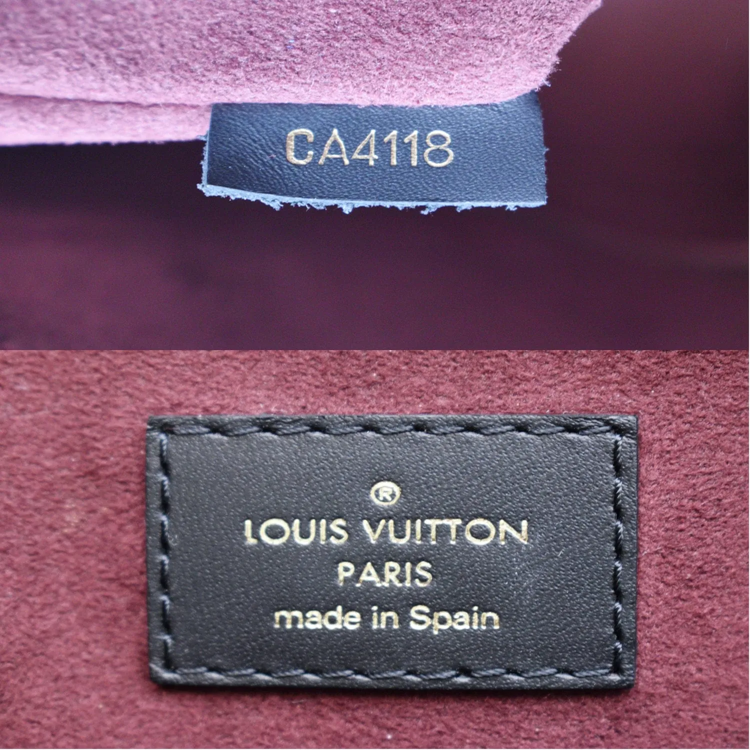 LOUIS VUITTON V MM Monogram Canvas Tote Shoulder Bag Bordeaux