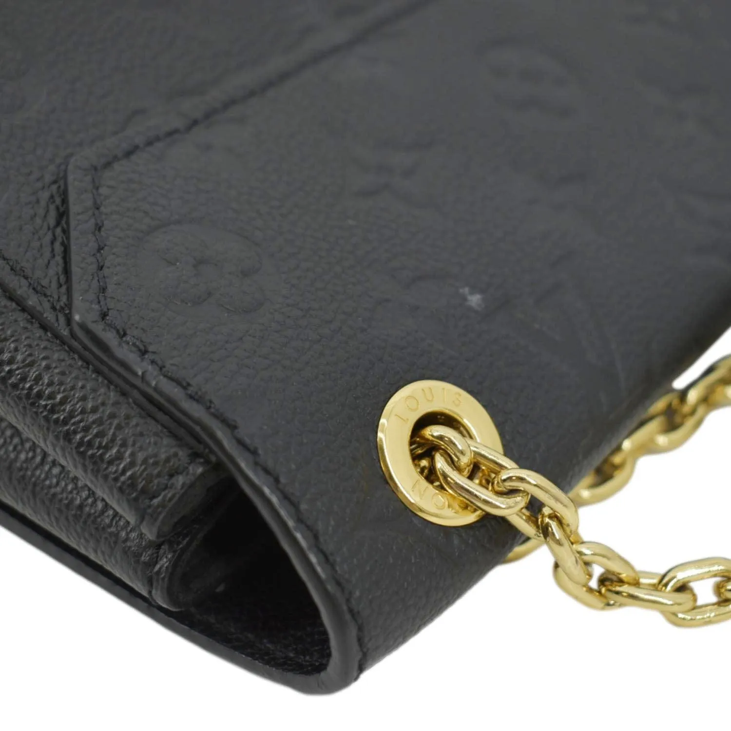 LOUIS VUITTON Vavin MM Monogram Empreinte Leather Shoulder Bag Black