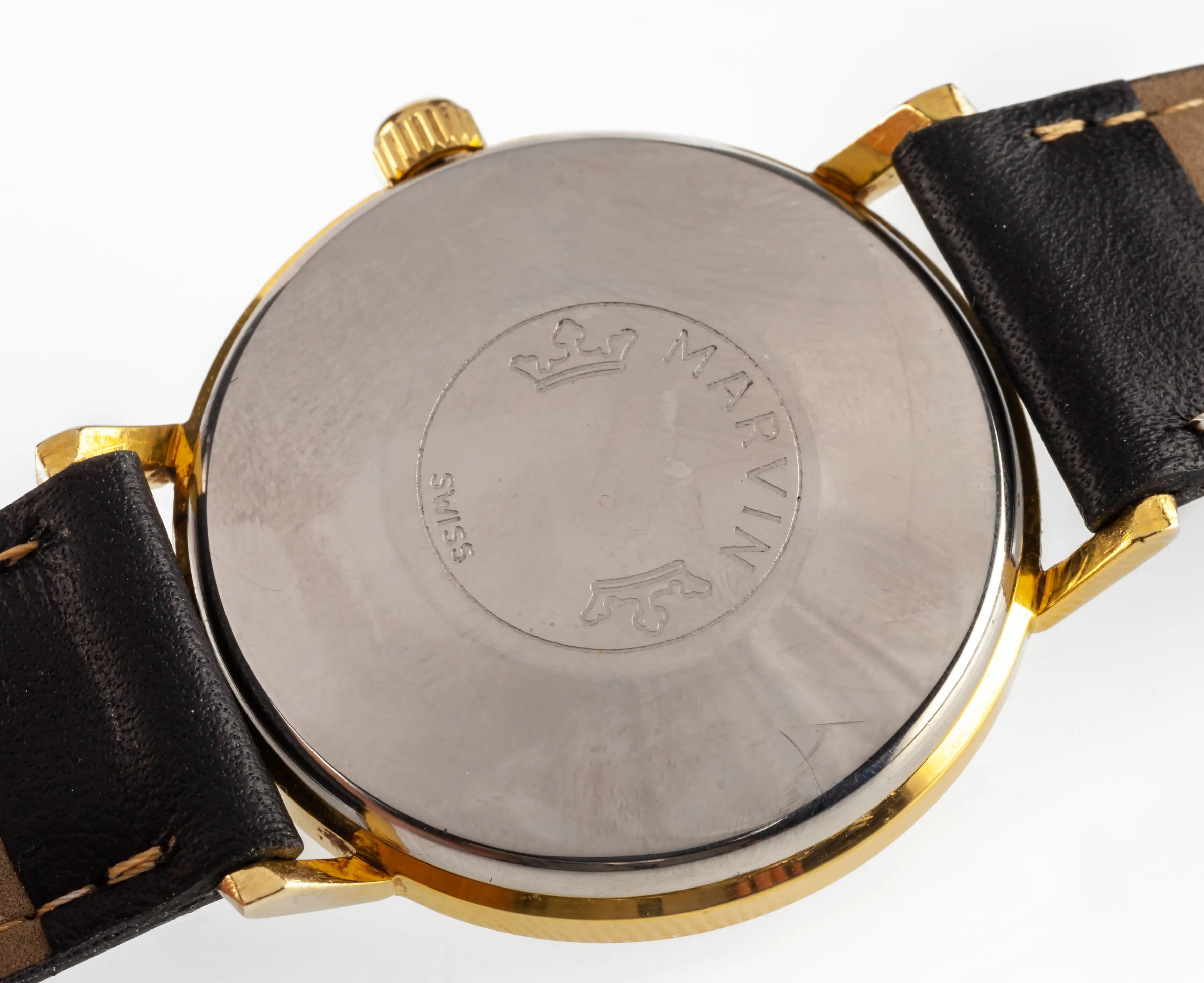 Marvin Gold-Plated Automatic Watch w/ Leather Band Cal #777