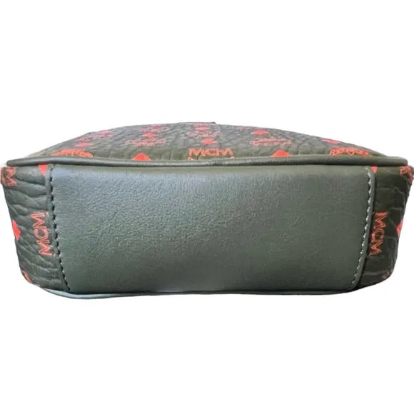 MCM Crossbody In Visetos Aren Green and Orange